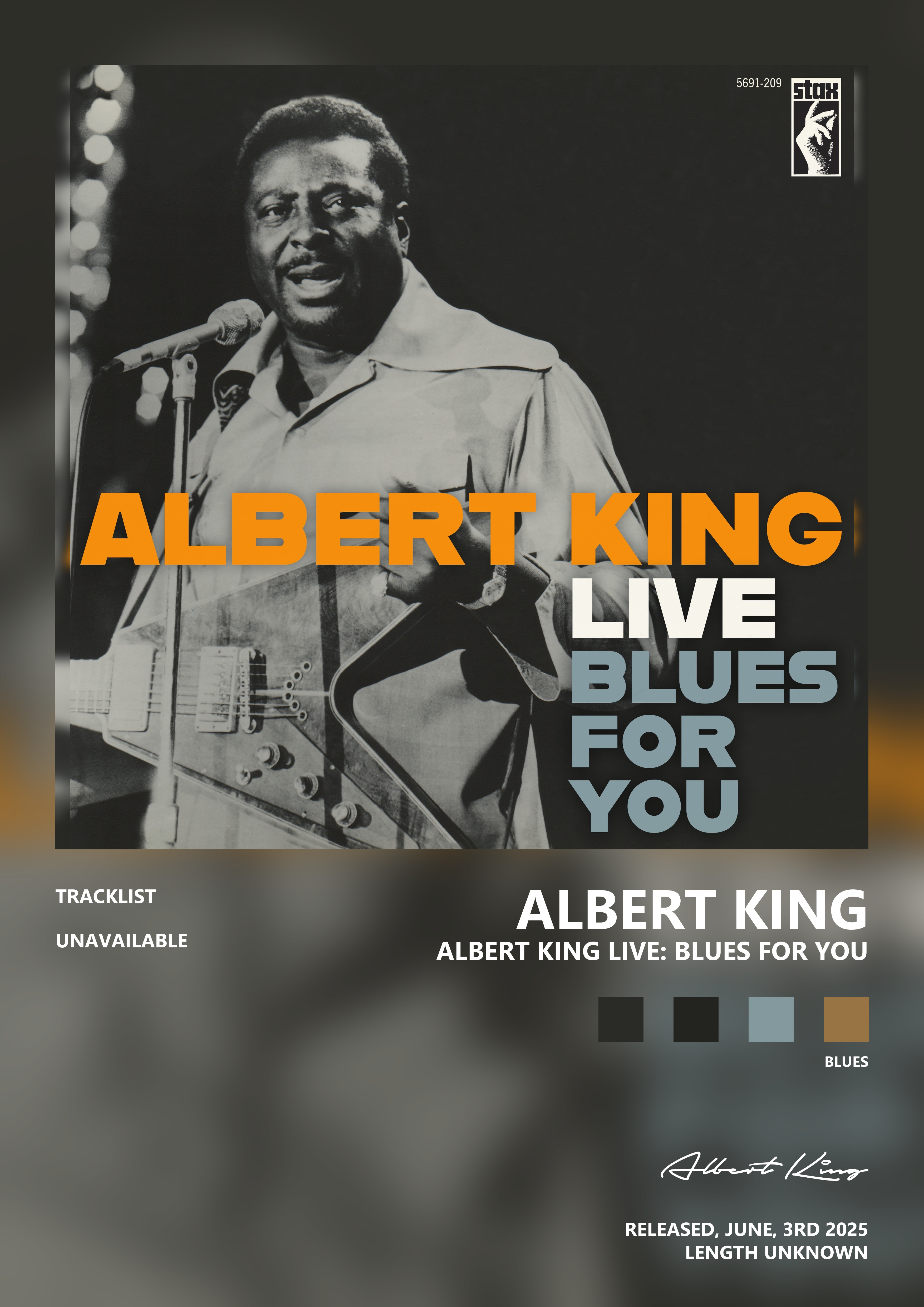 Music poster: Albert King - Albert King Live Blues For You