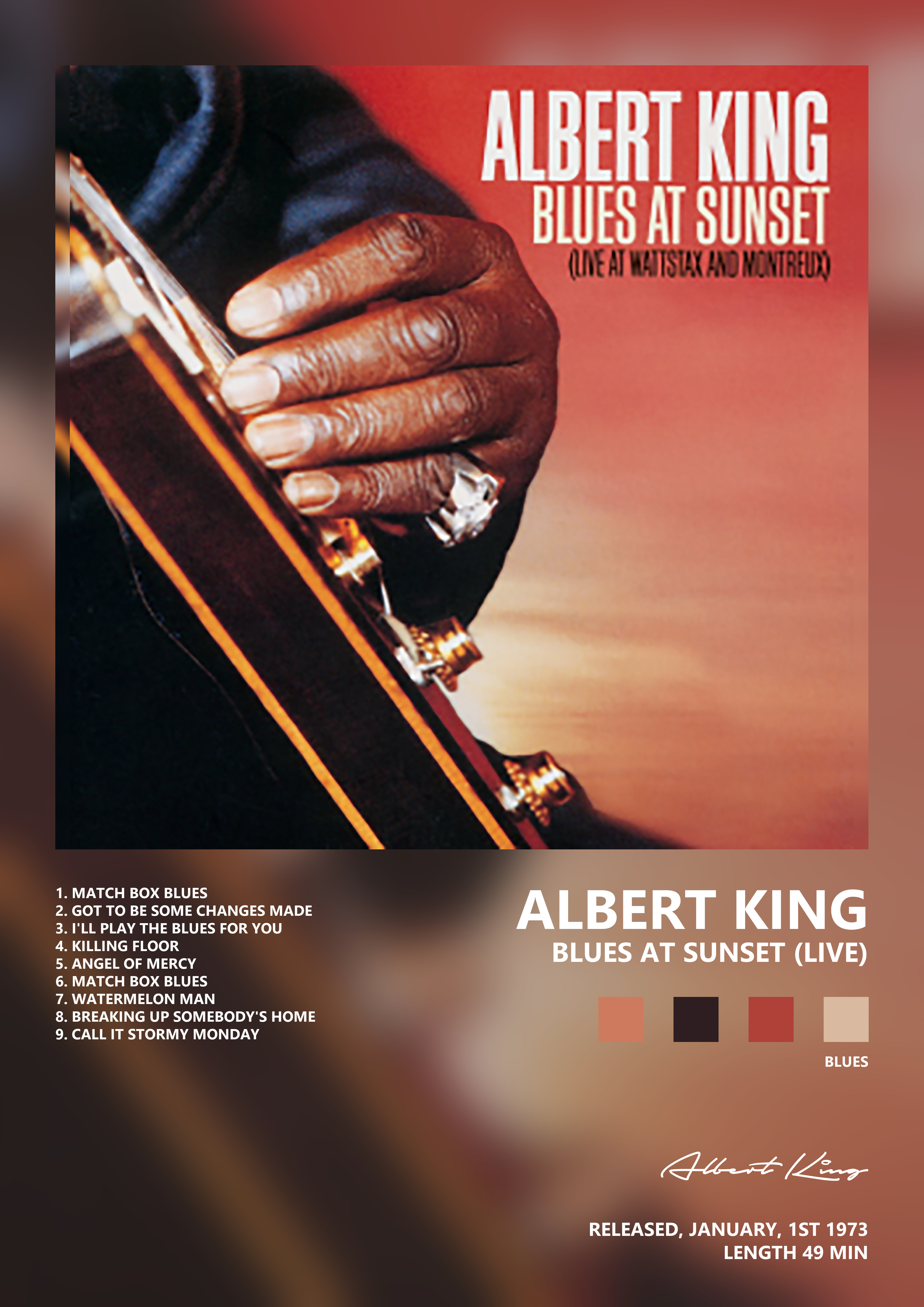 Music poster: Albert King - Blues At Sunset Live