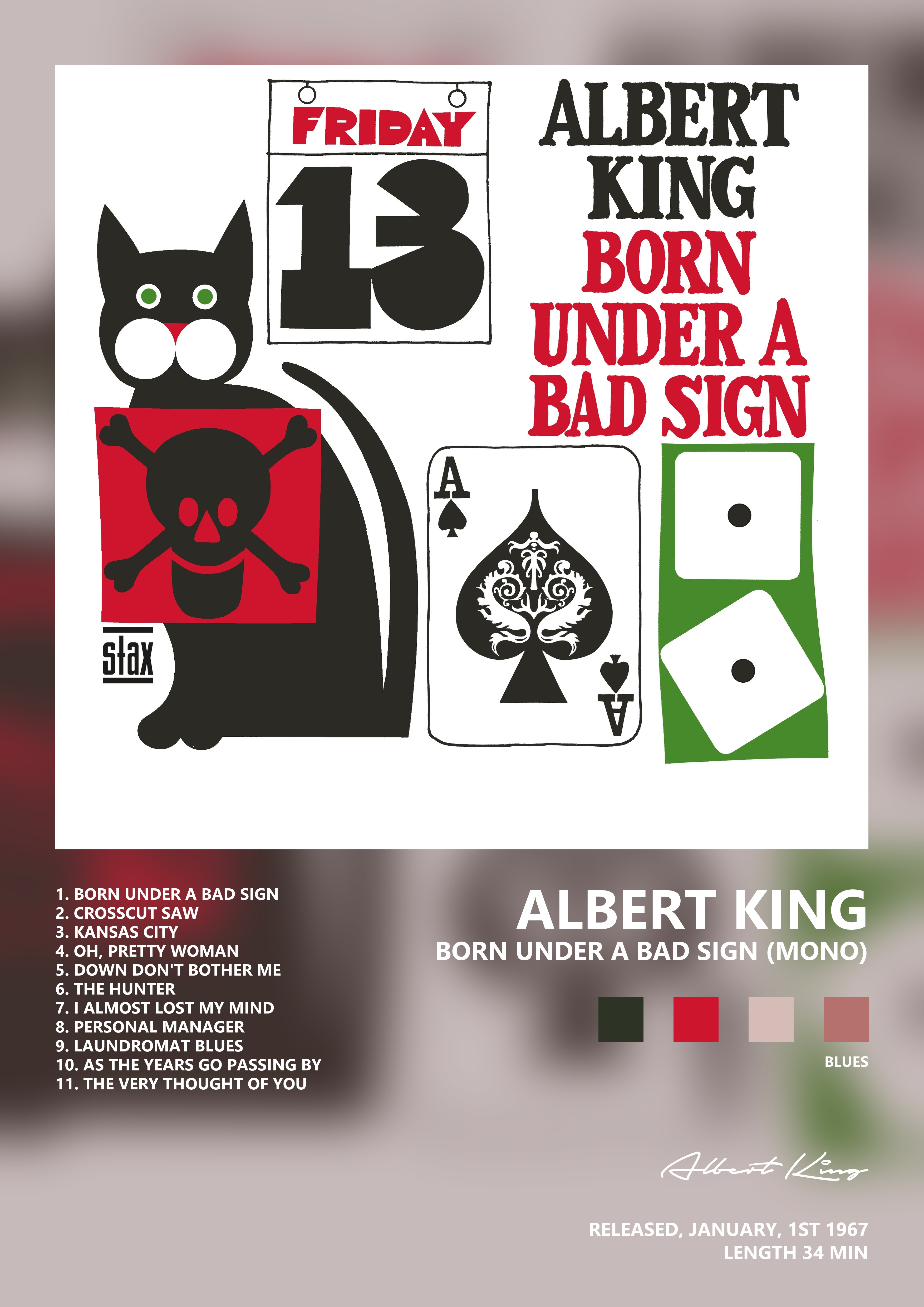 Music poster: Albert King - Born Under A Bad Sign Mono