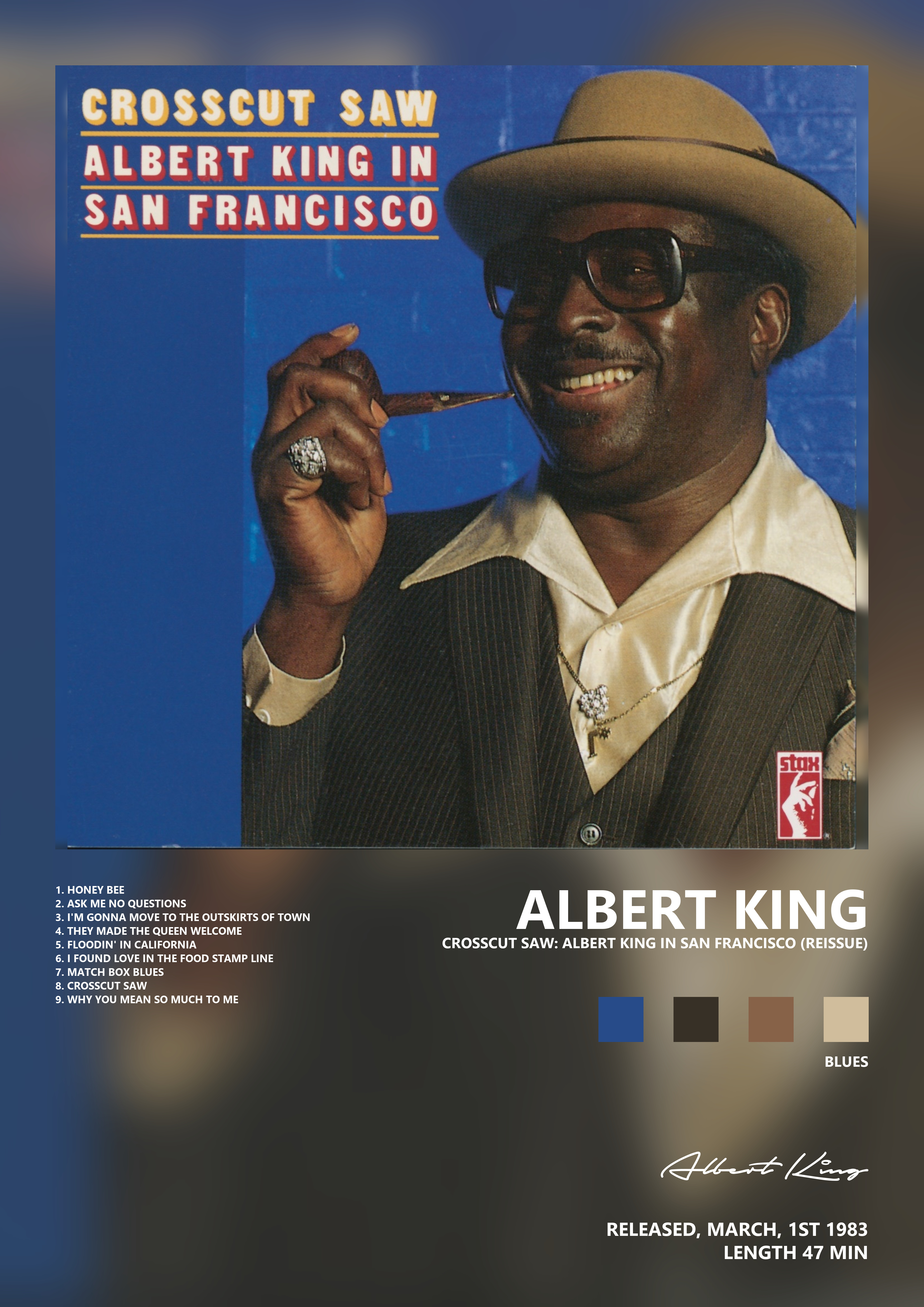 Music poster: Albert King - Crosscut Saw Albert King In San Francisco Reissue