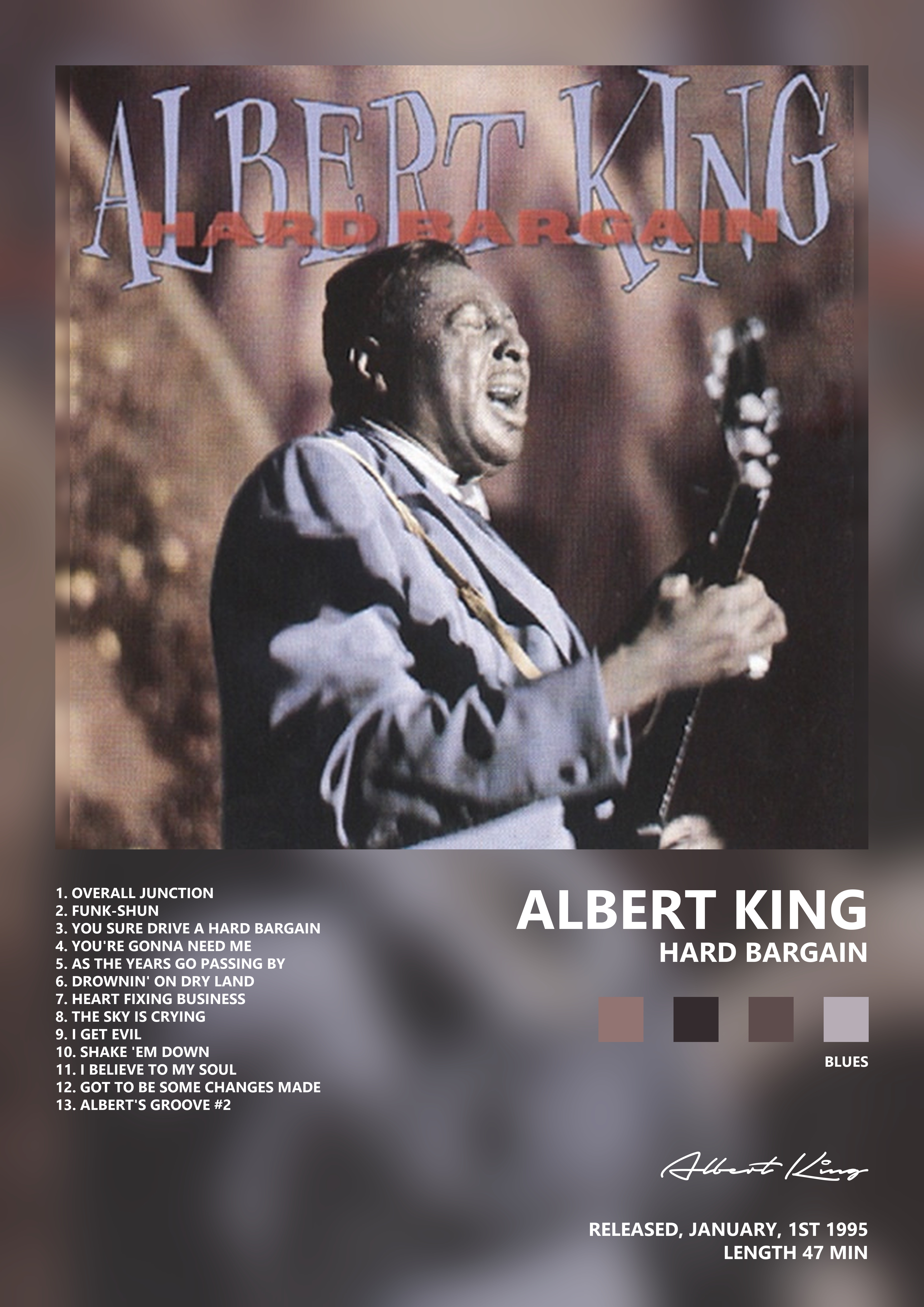 Music poster: Albert King - Hard Bargain