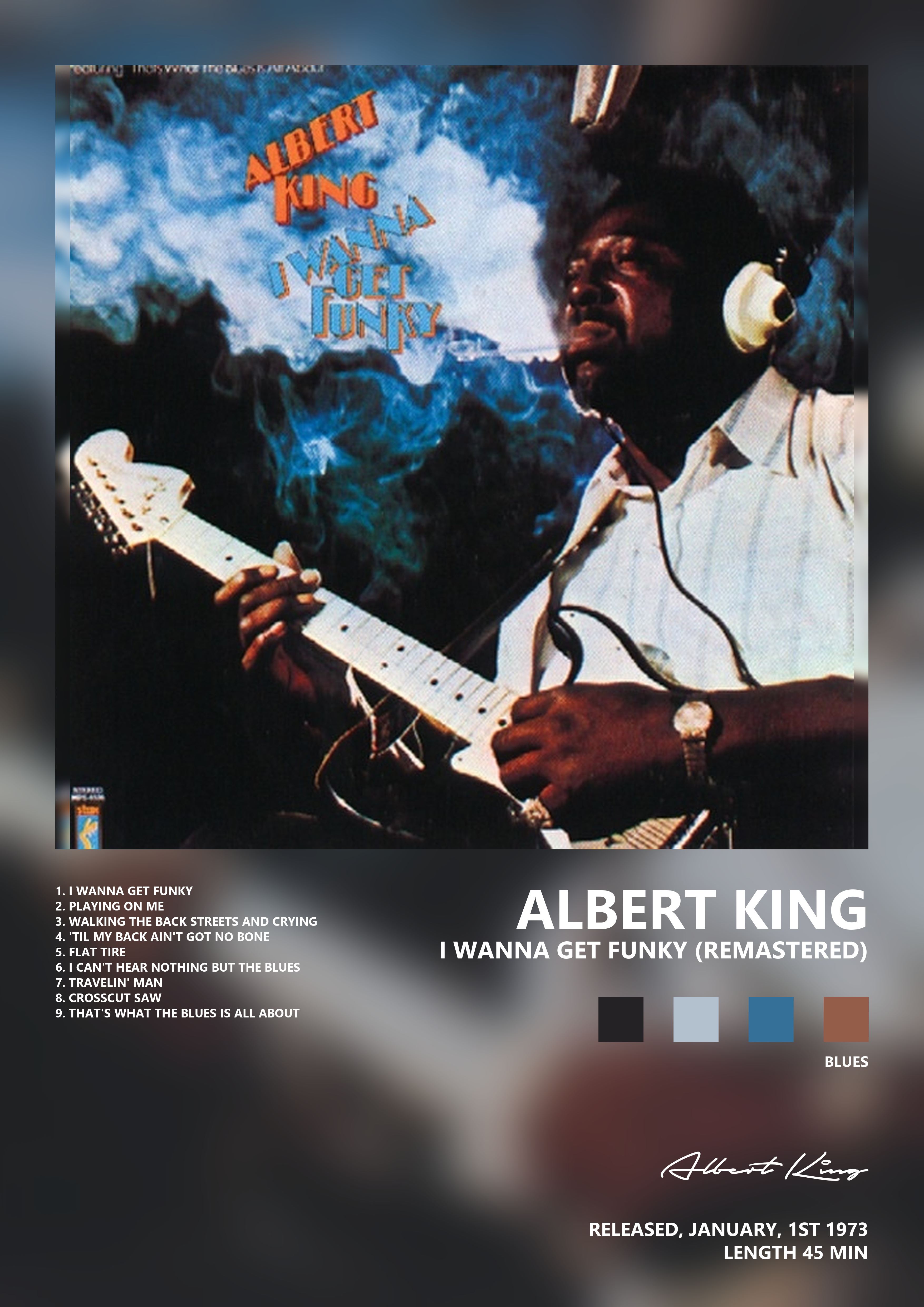 Music poster: Albert King - I Wanna Get Funky Remastered