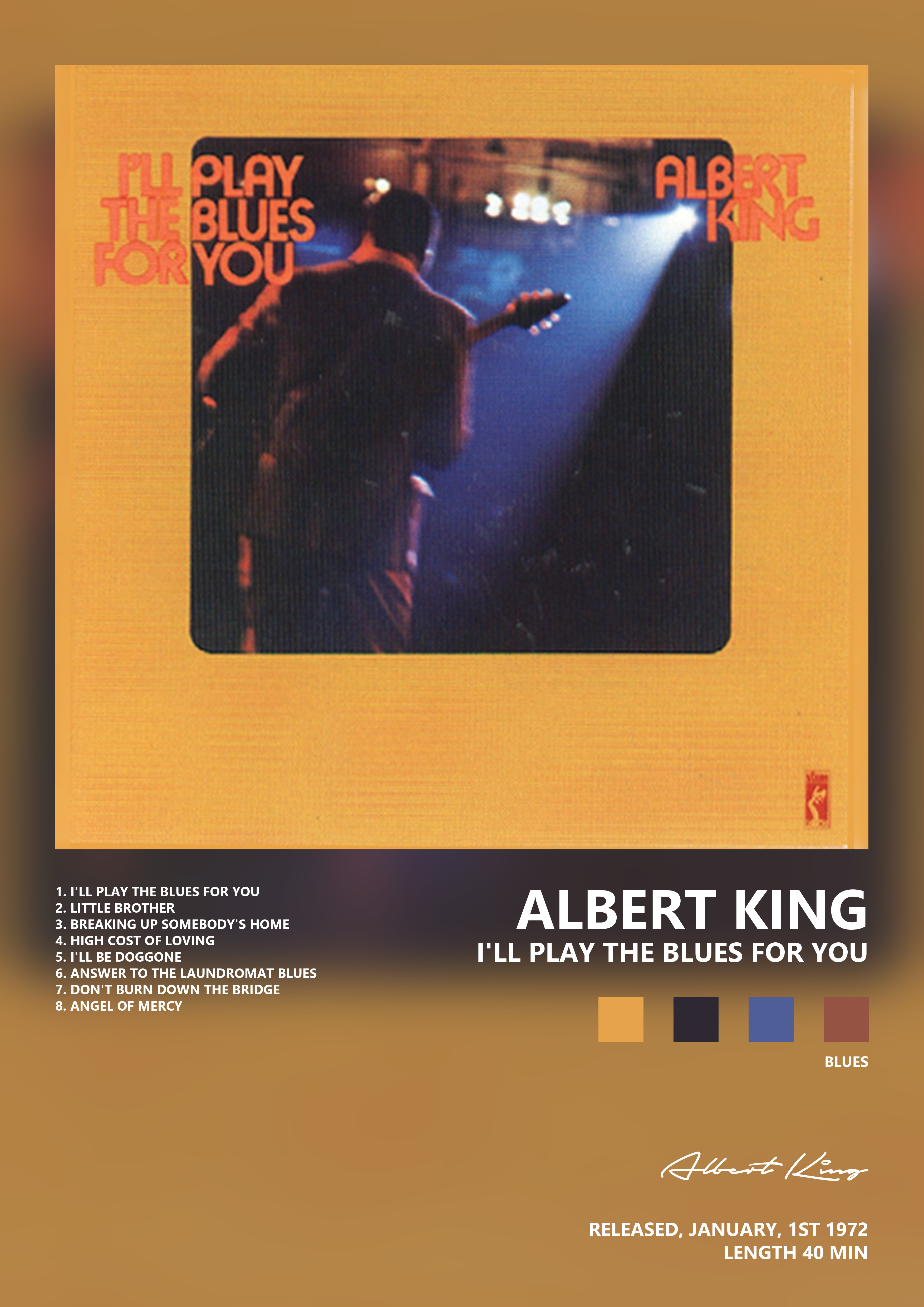 Music poster: Albert King - Ill Play the Blues for You