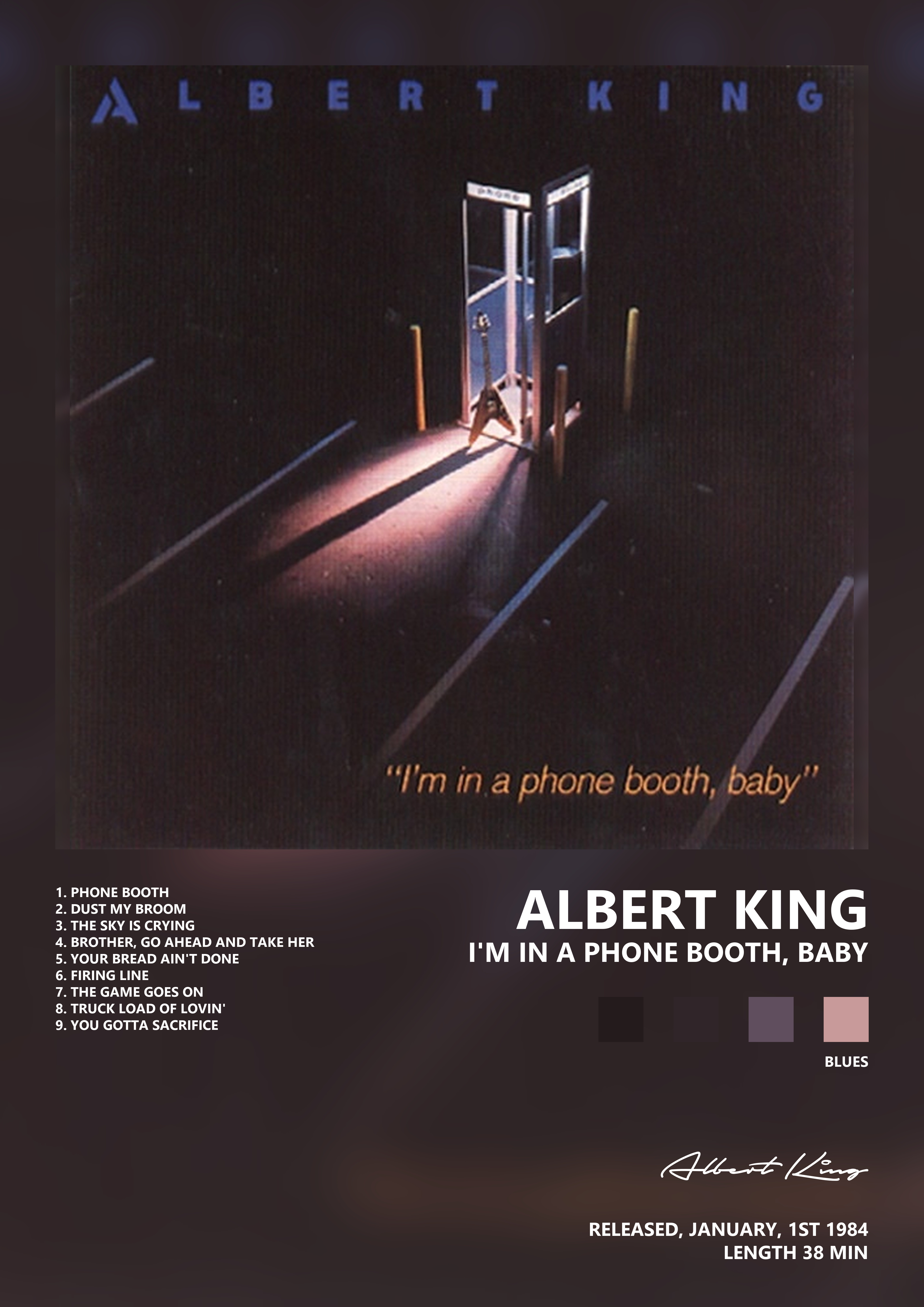Music poster: Albert King - Im In a Phone Booth Baby