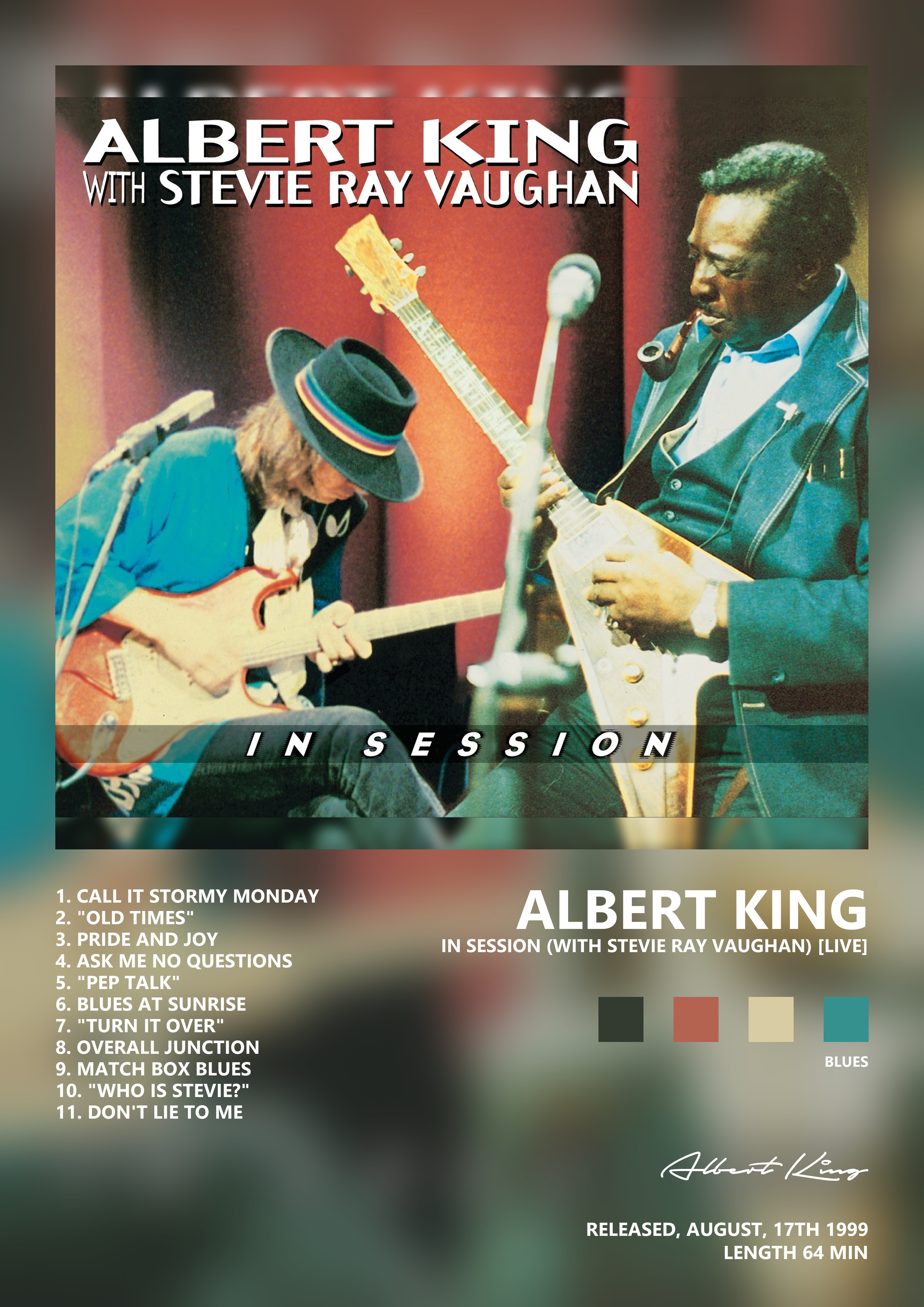 Music poster: Albert King - In Session With Stevie Ray Vaughan Live