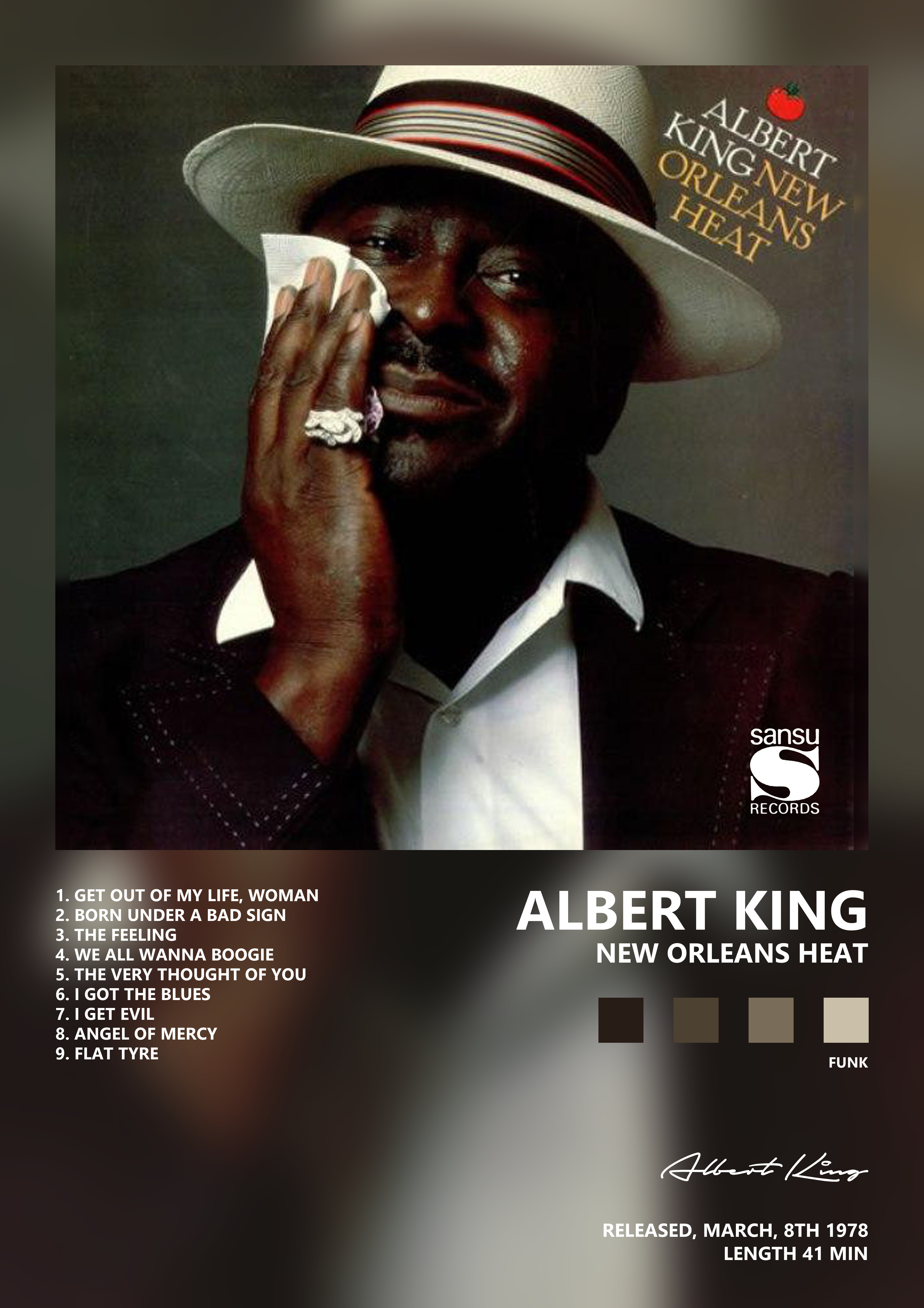 Music poster: Albert King - New Orleans Heat
