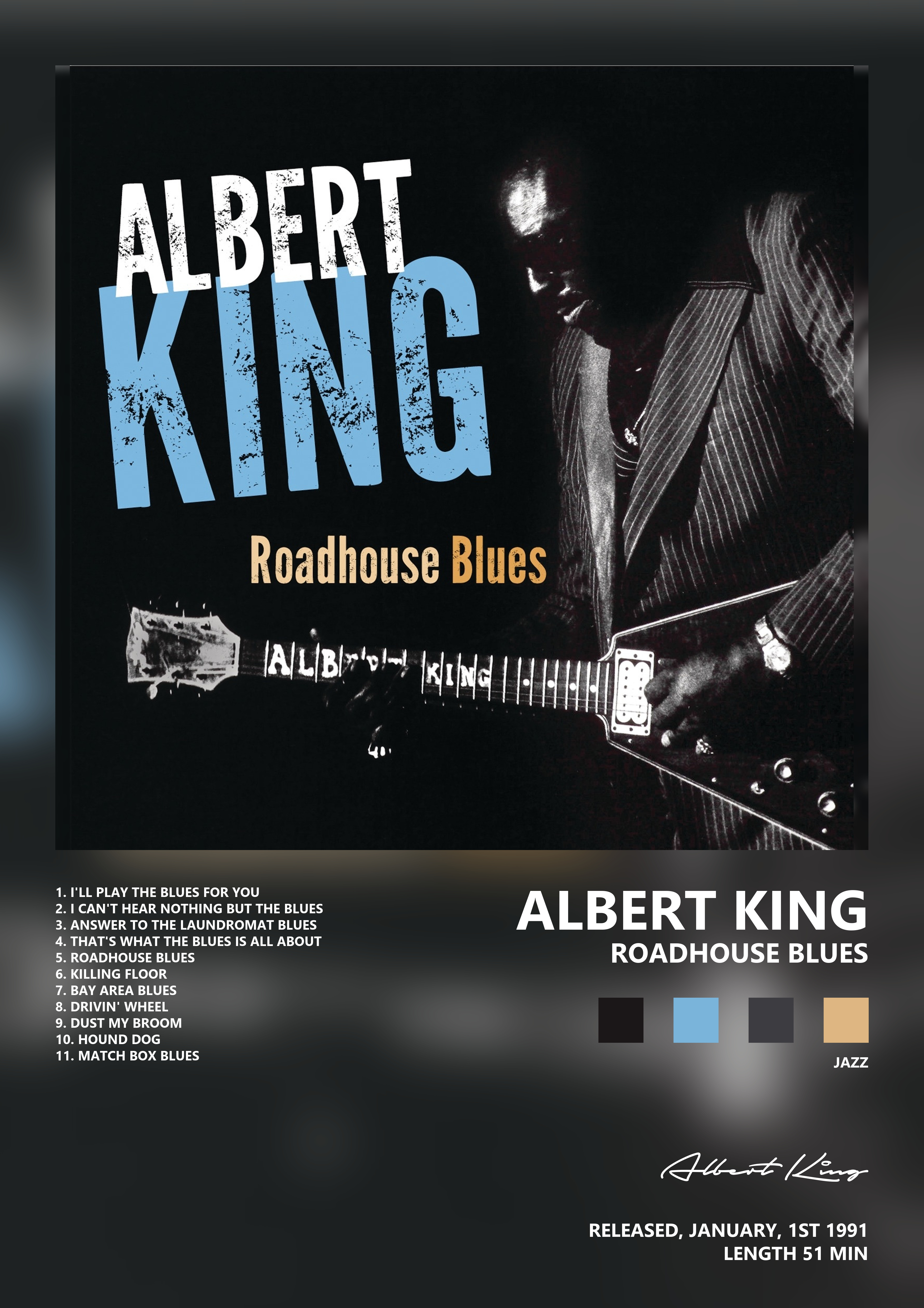 Music poster: Albert King - Roadhouse Blues