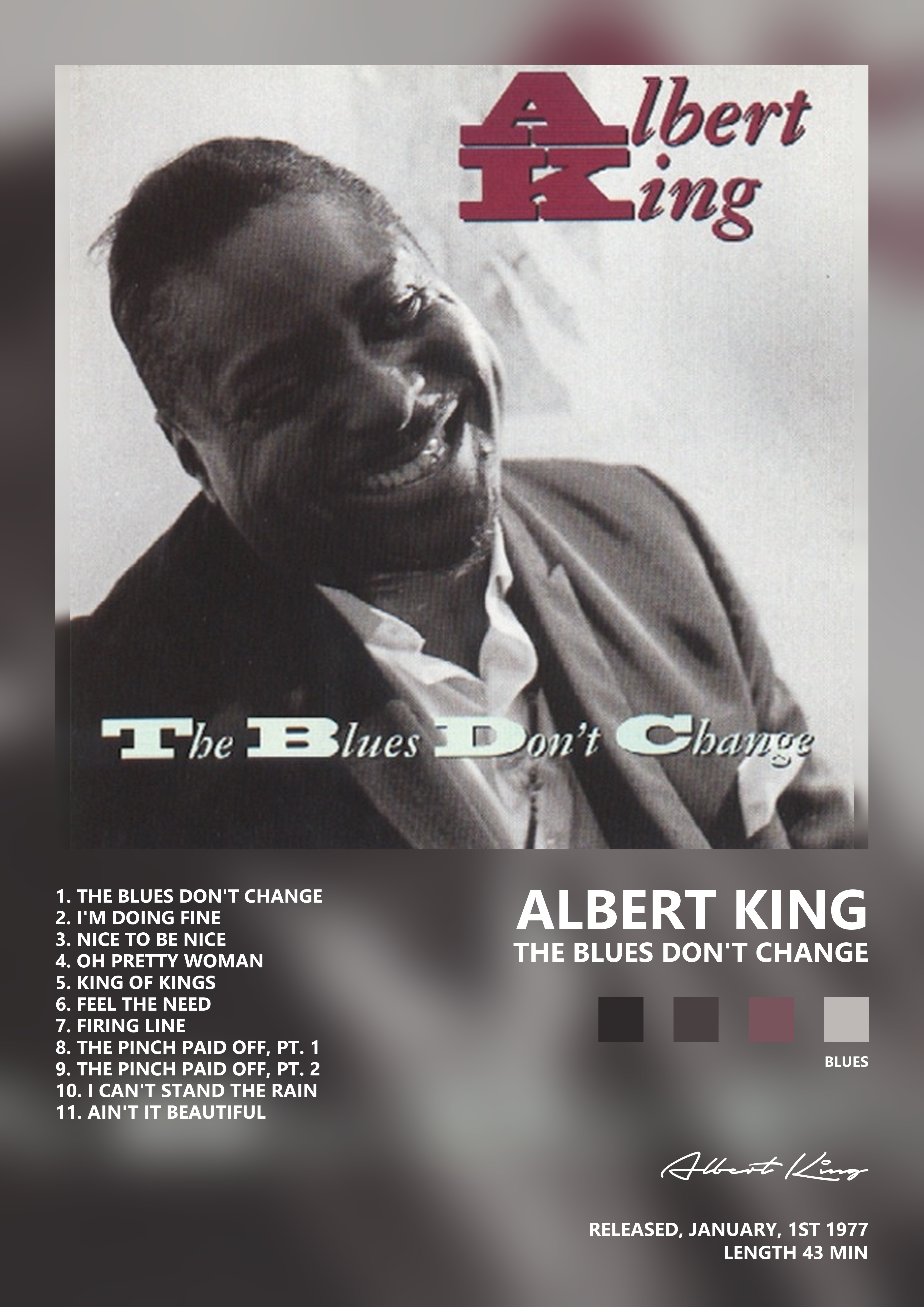 Music poster: Albert King - The Blues Dont Change