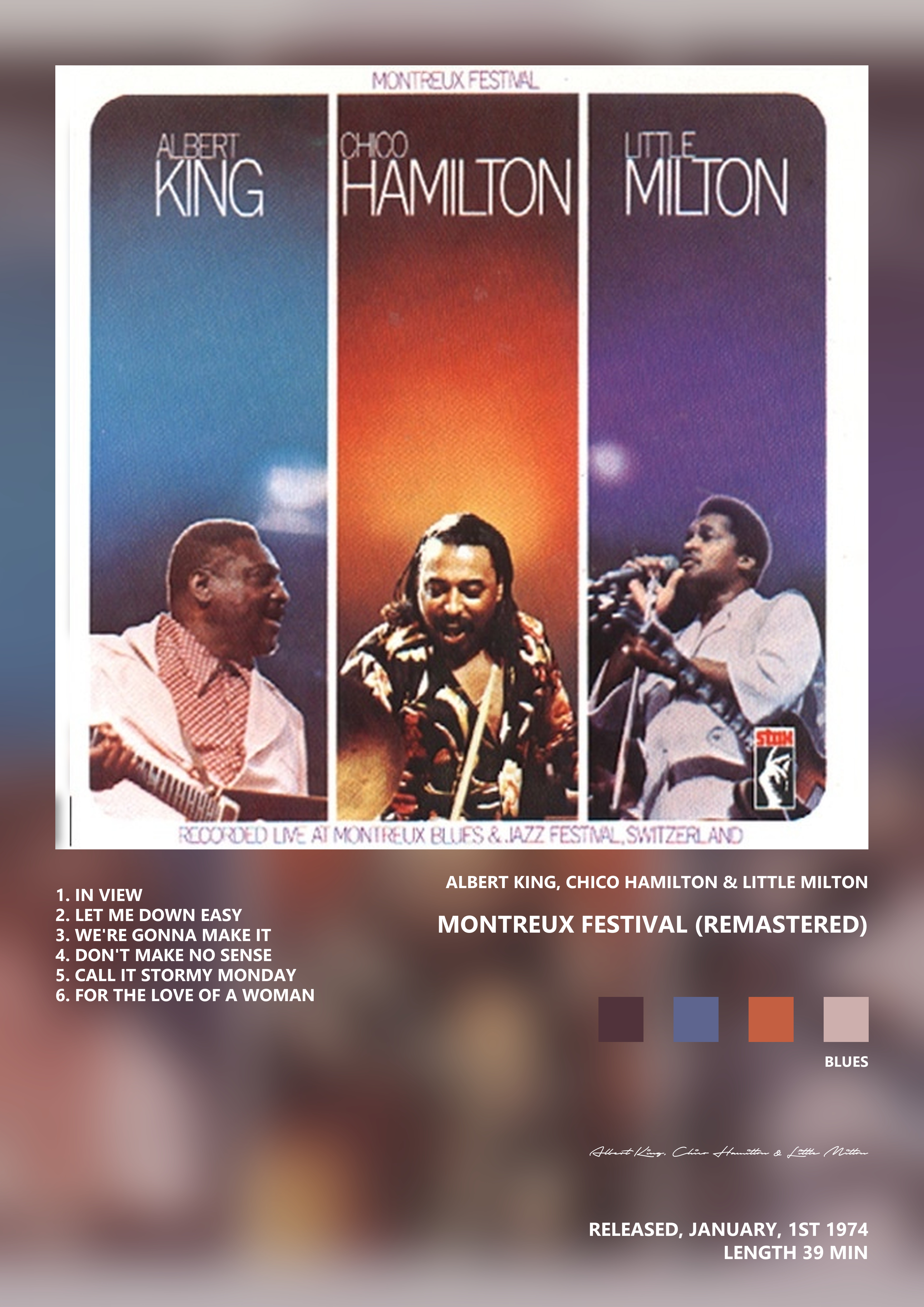 Music poster: Albert King Chico Hamilton Little Milton - Montreux Festival Remastered