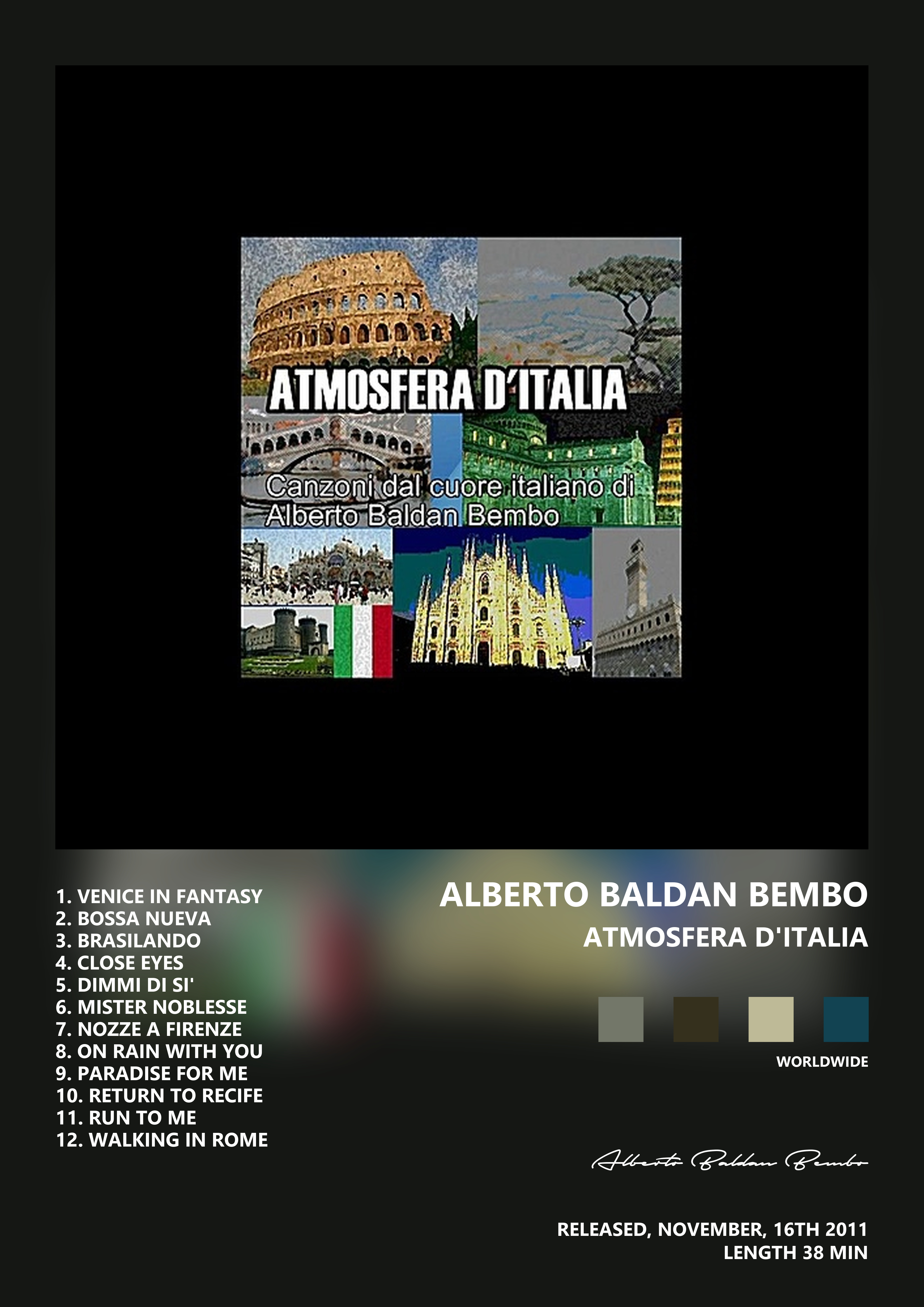 Music poster: Alberto Baldan Bembo - Atmosfera dItalia