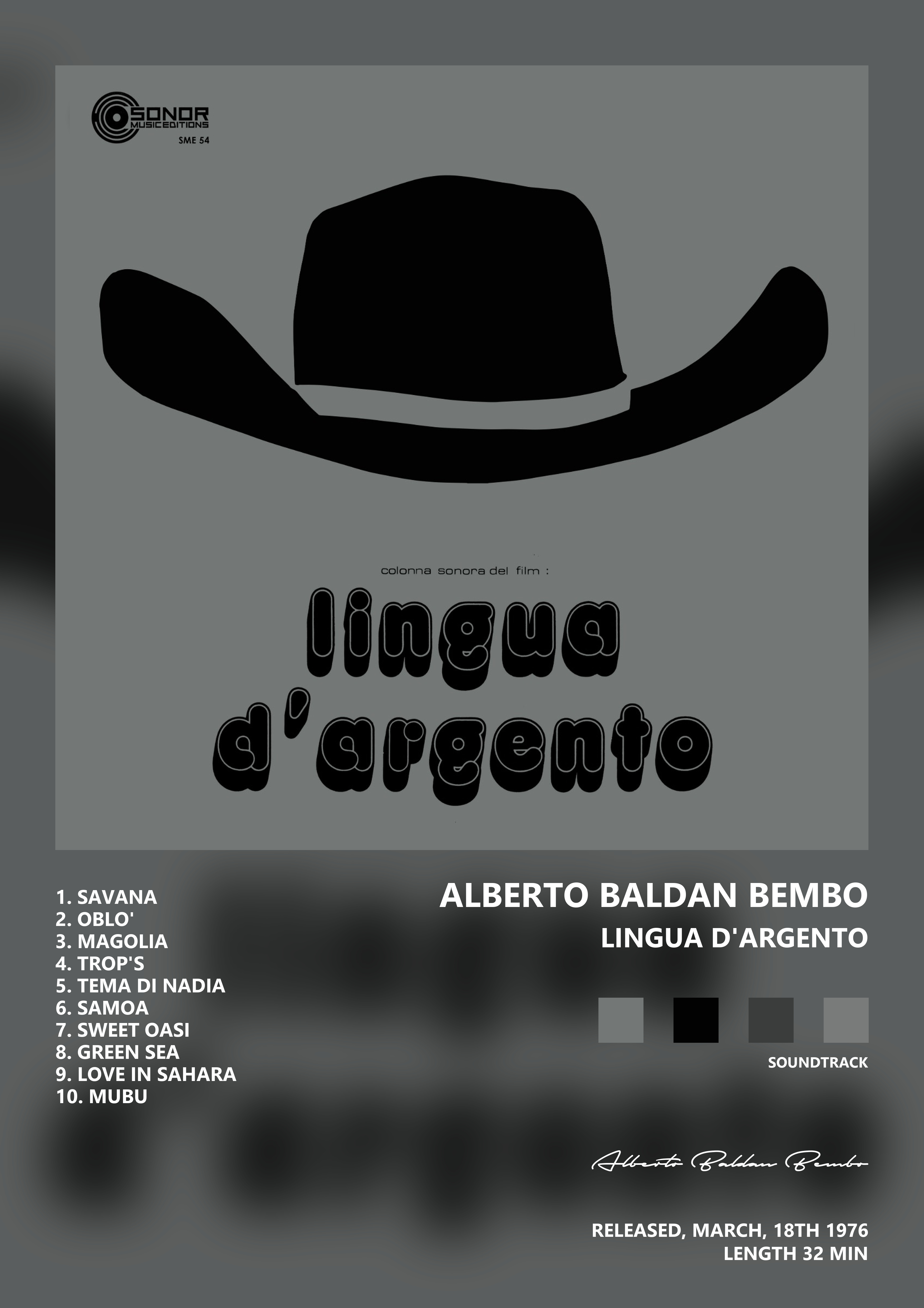 Music poster: Alberto Baldan Bembo - Lingua dargento