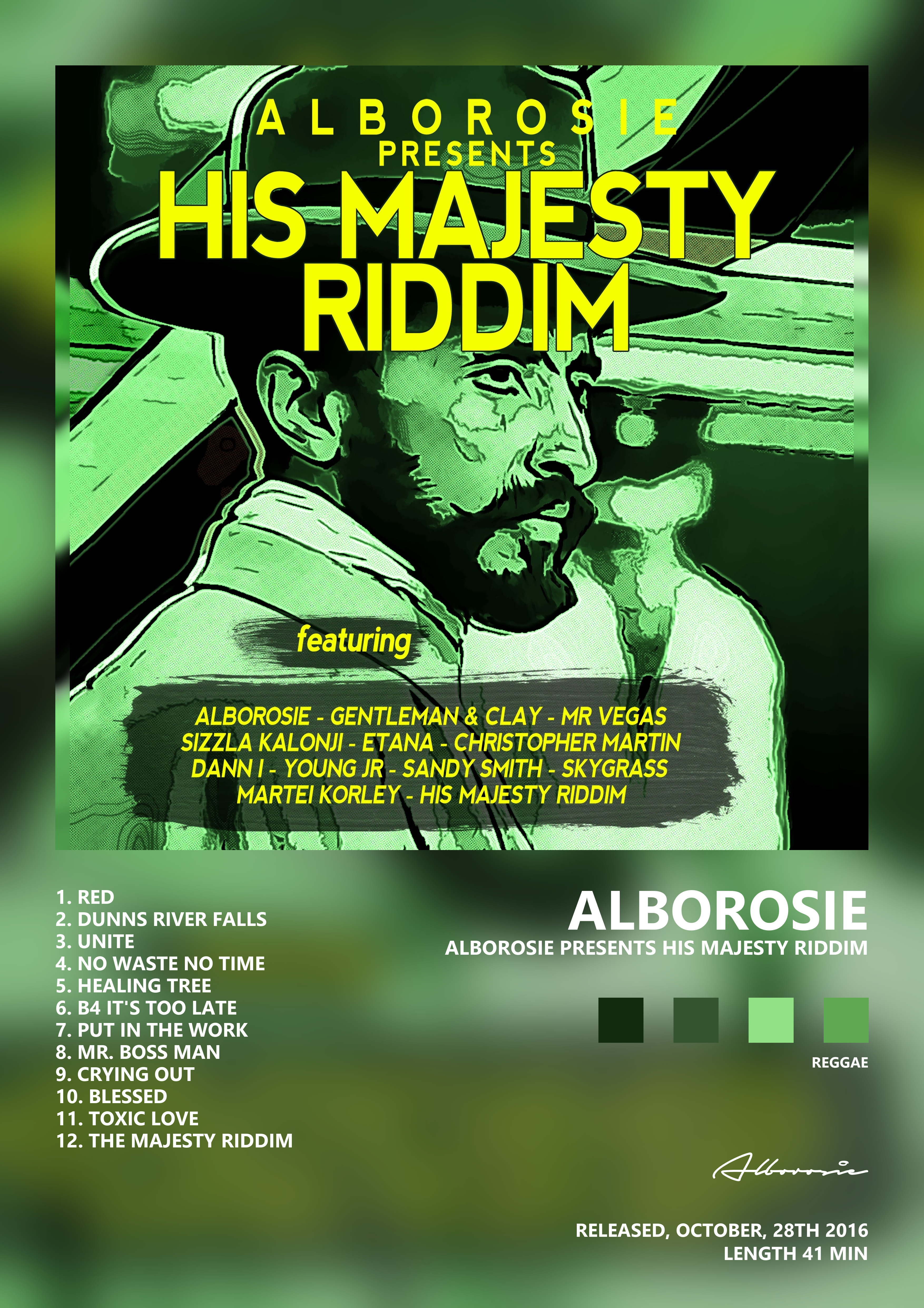 Music poster: Alborosie - Alborosie Presents His Majesty Riddim