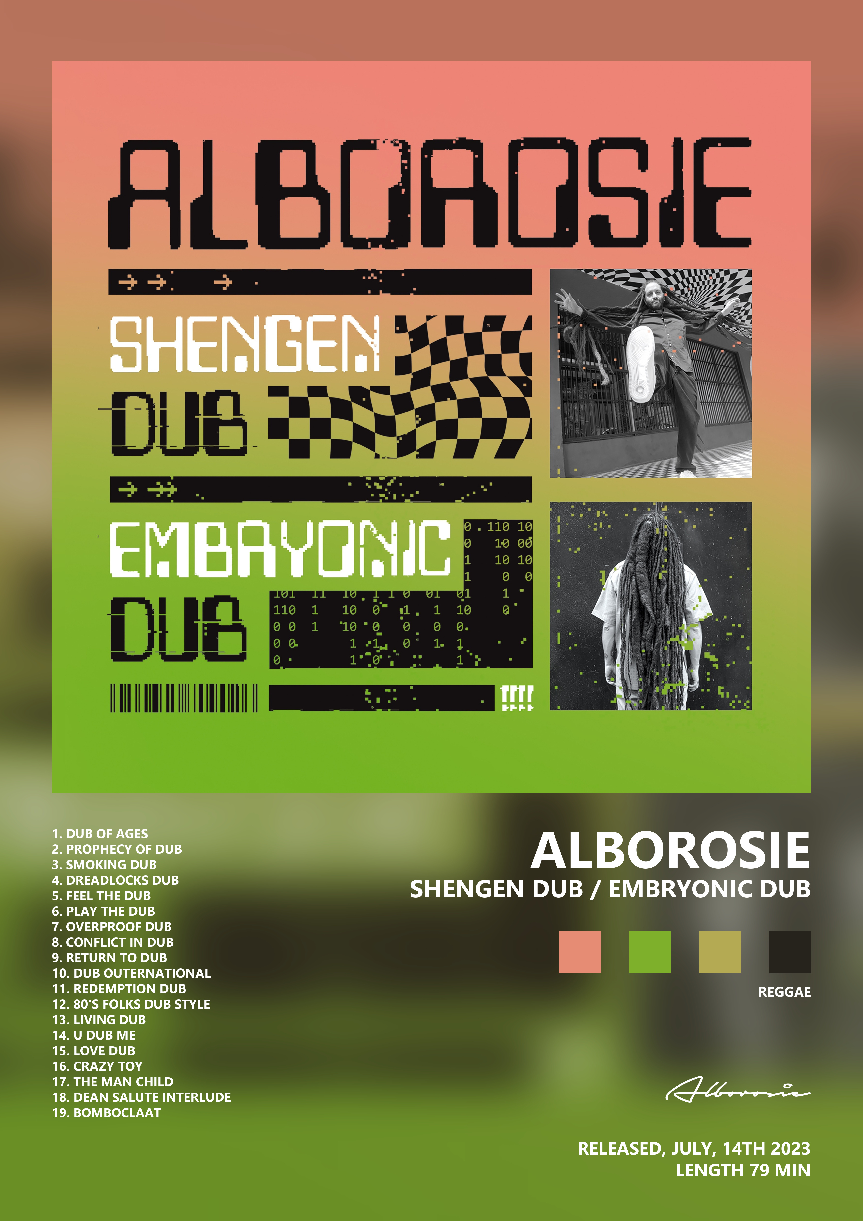 Music poster: Alborosie - Shengen Dub Embryonic Dub