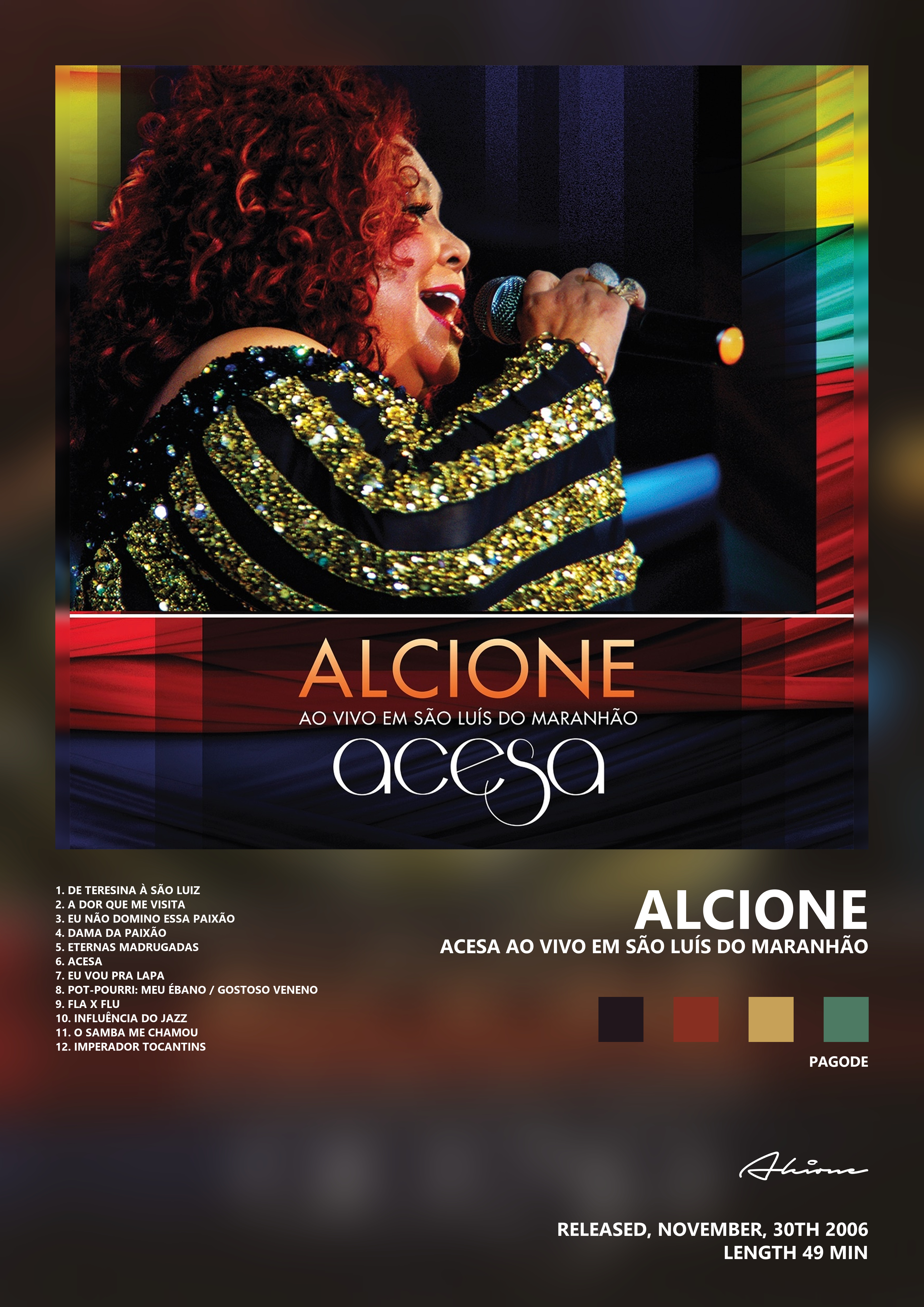 Music poster: Alcione - Acesa ao vivo em São Luís do Maranhão