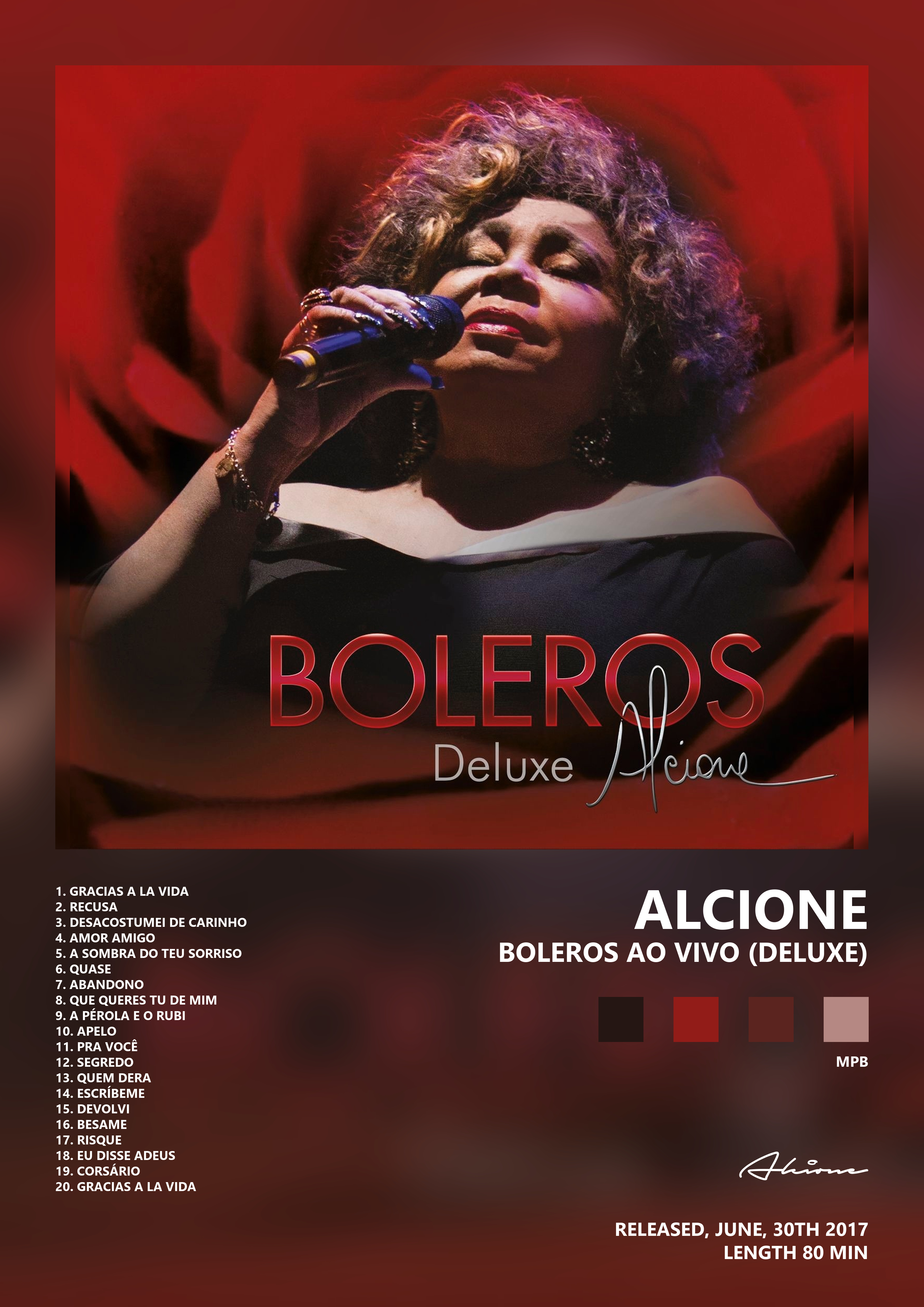 Music poster: Alcione - Boleros Ao Vivo Deluxe