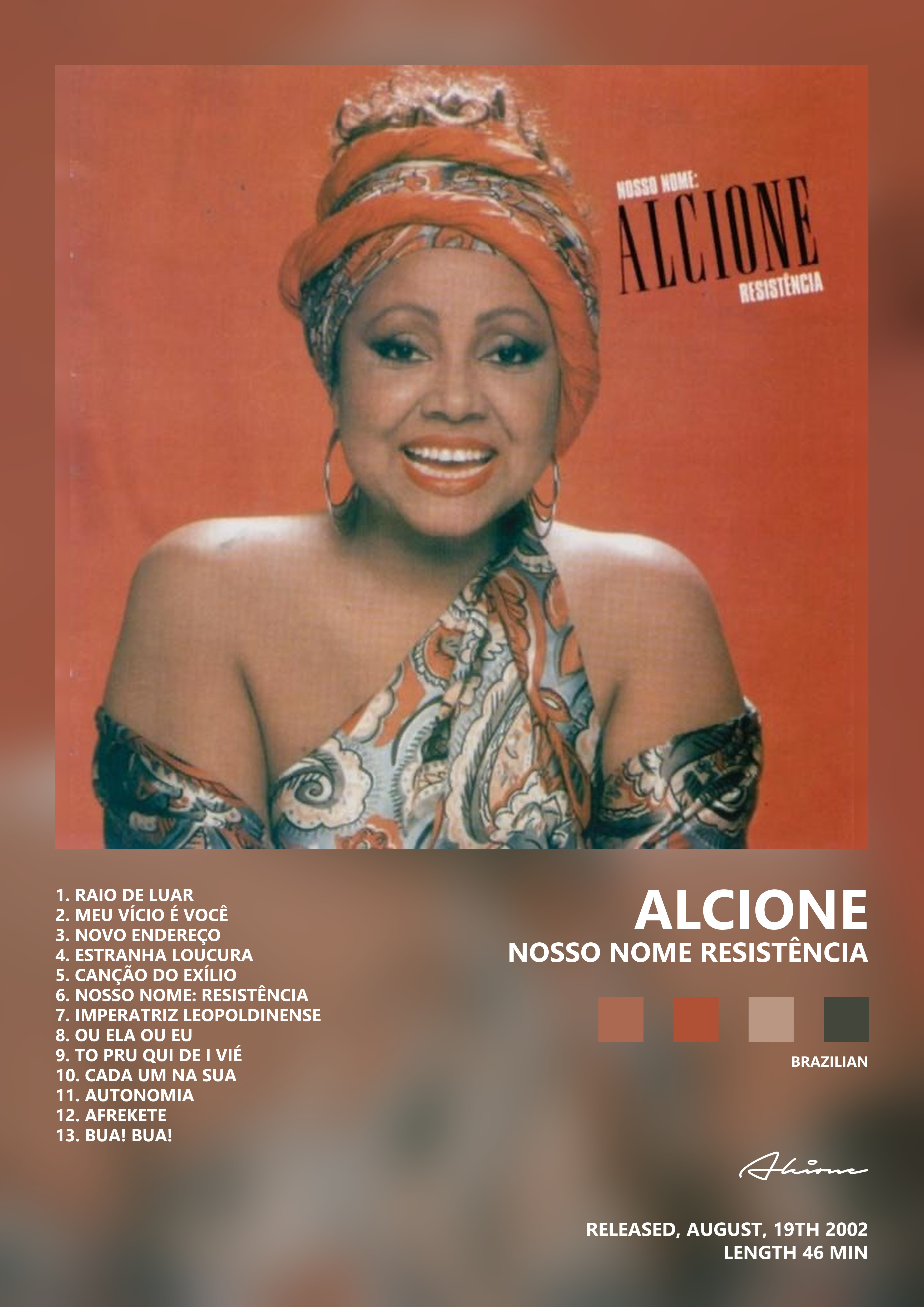 Music poster: Alcione - Nosso Nome Resistência