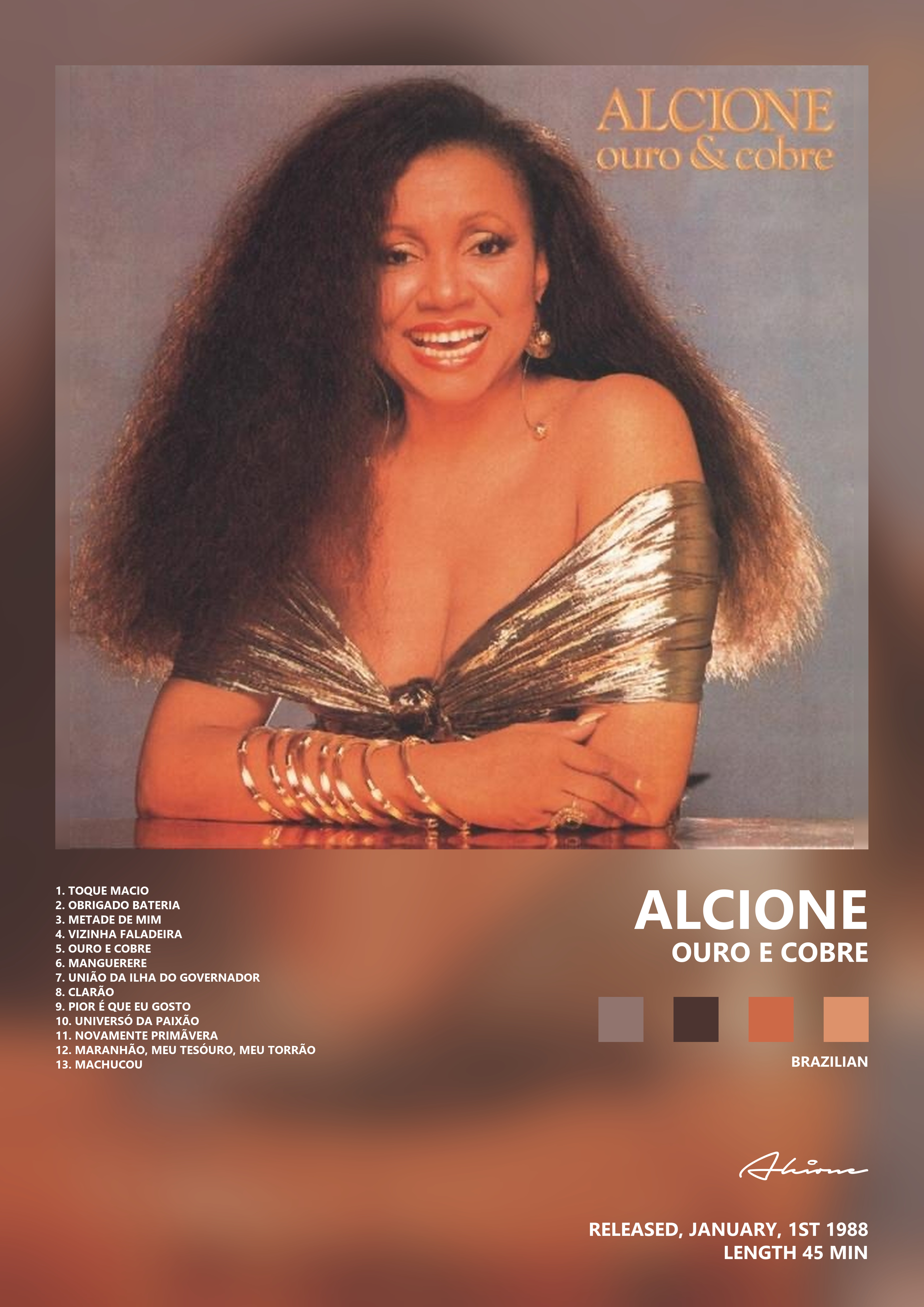 Music poster: Alcione - Ouro e Cobre