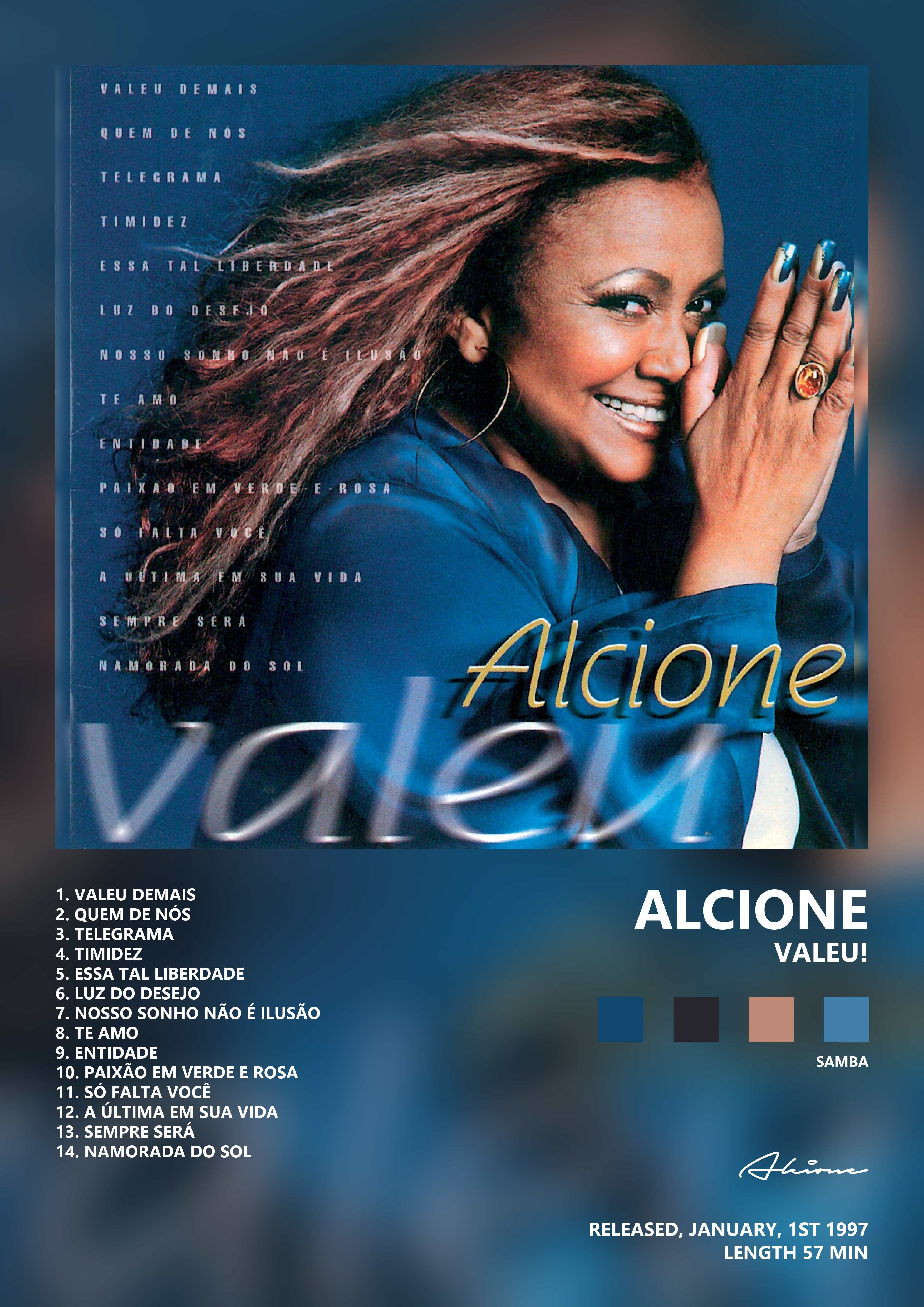Music poster: Alcione - Valeu
