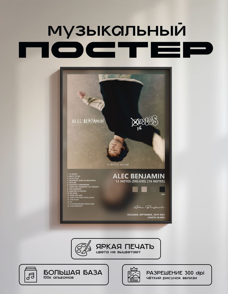Music poster: Alec Benjamin - 12 Notes Deluxe 16 Notes