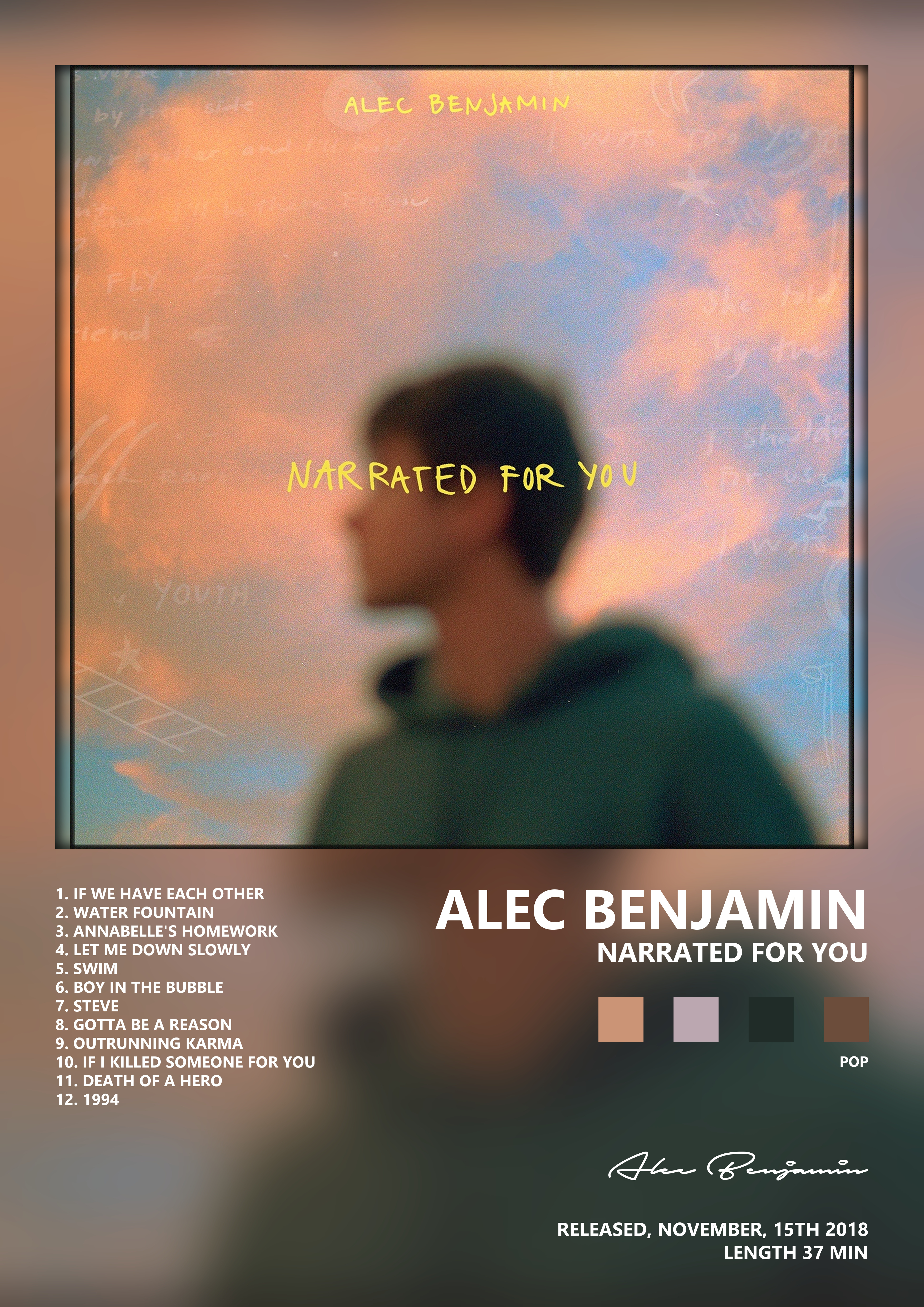 Music poster: Alec Benjamin - Narrated for You