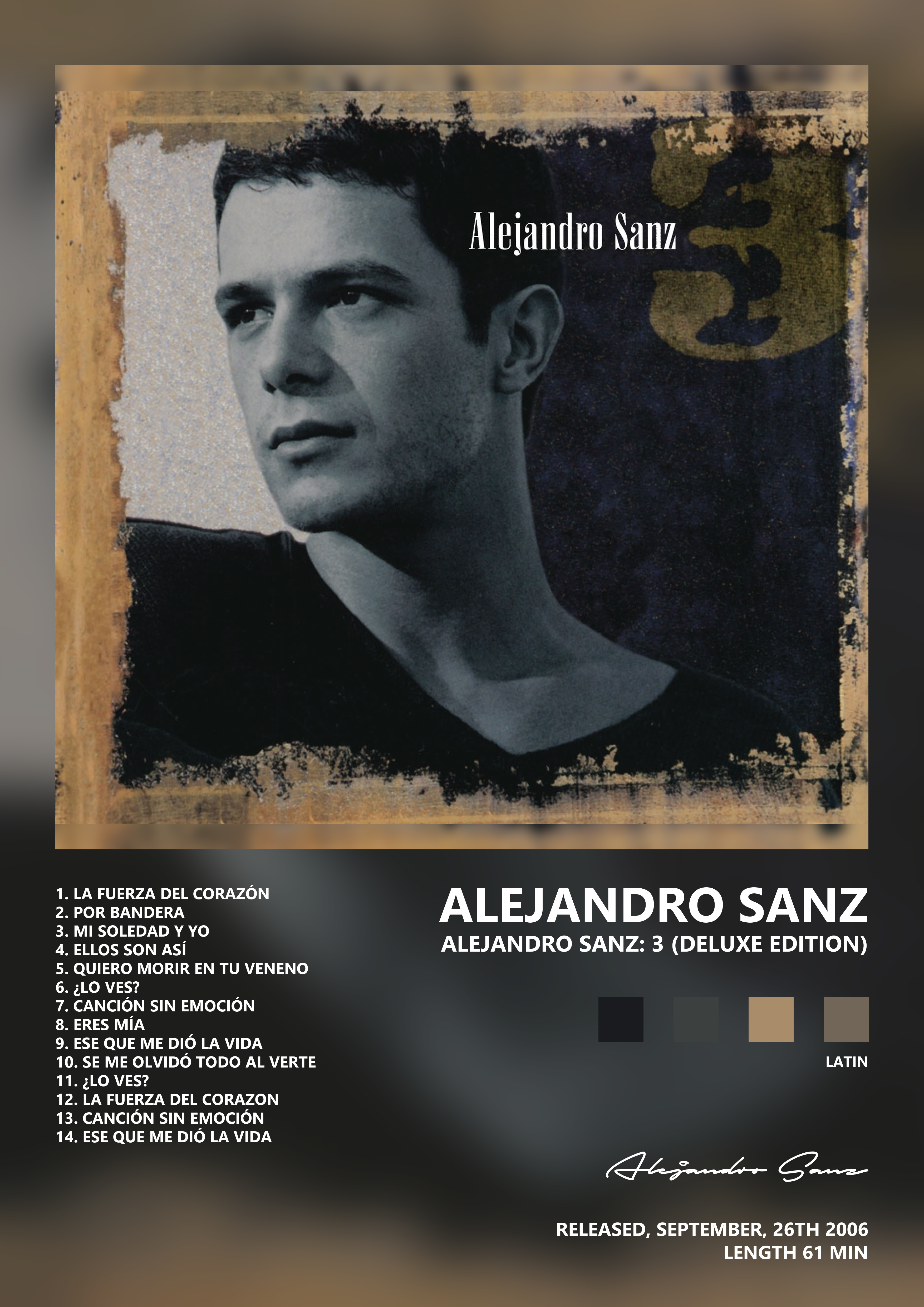 Music poster: Alejandro Sanz - Alejandro Sanz 3 Deluxe Edition