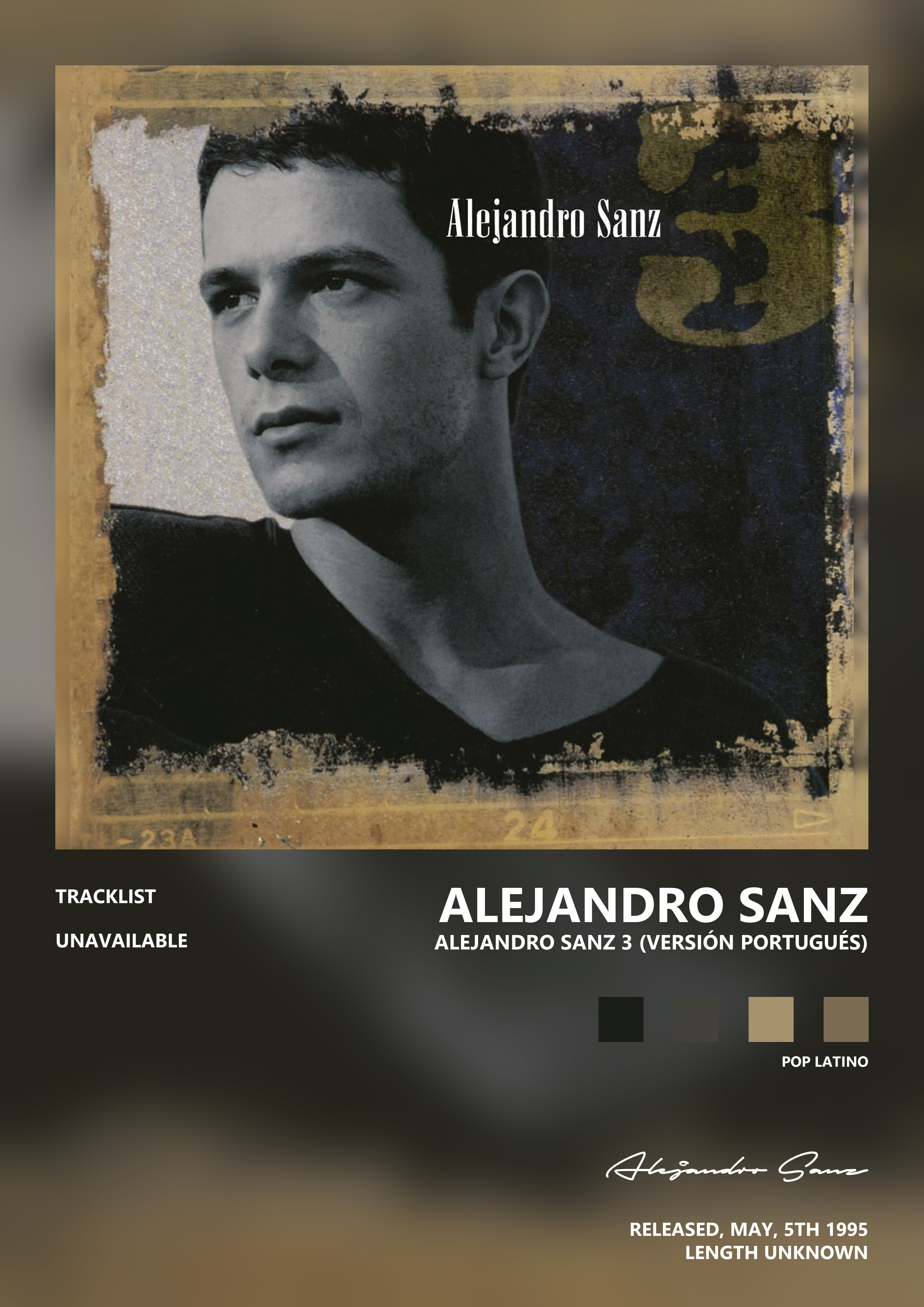 Music poster: Alejandro Sanz - Alejandro Sanz 3 Versión Portugués
