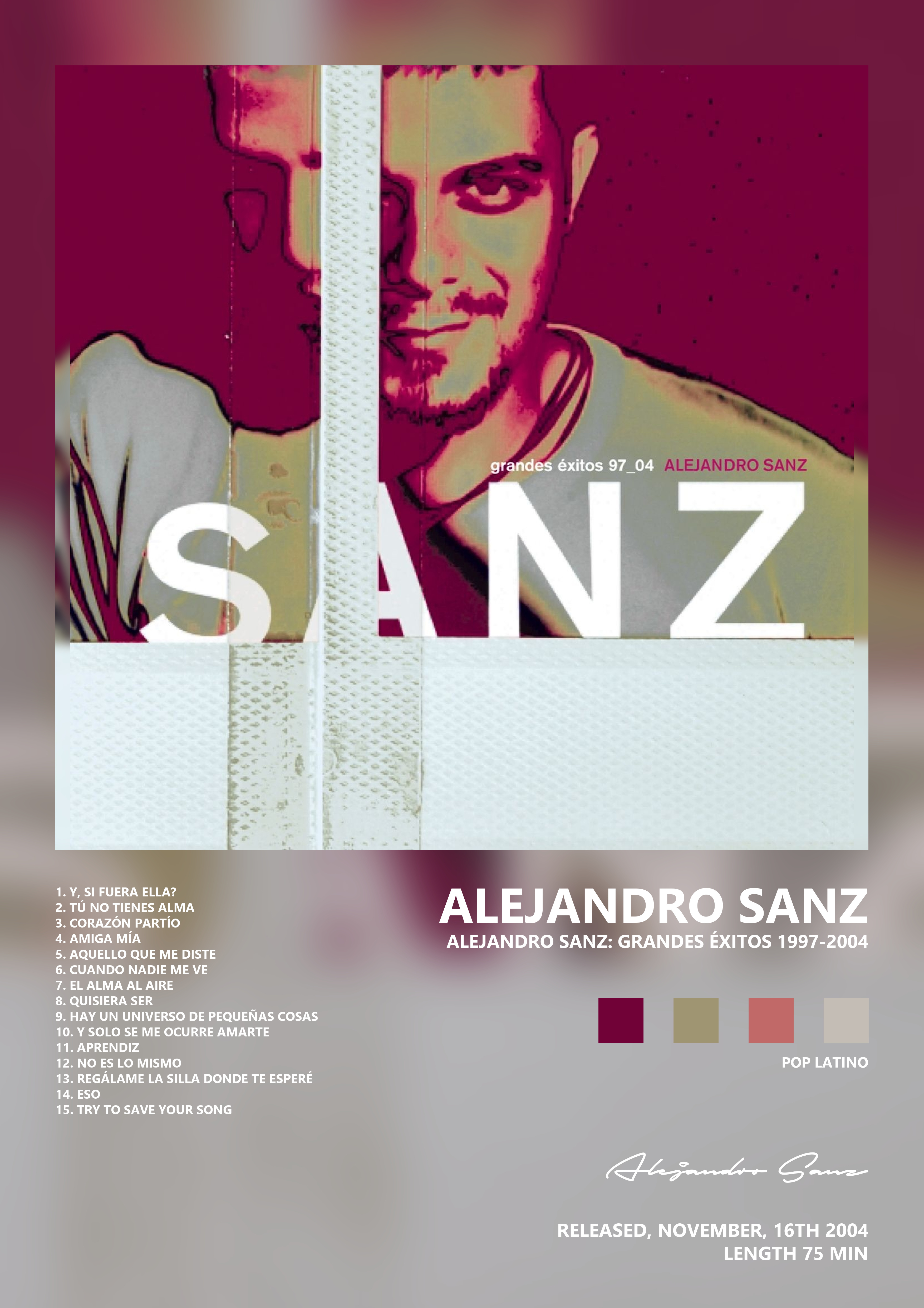 Music poster: Alejandro Sanz - Alejandro Sanz Grandes Éxitos 1997-2004