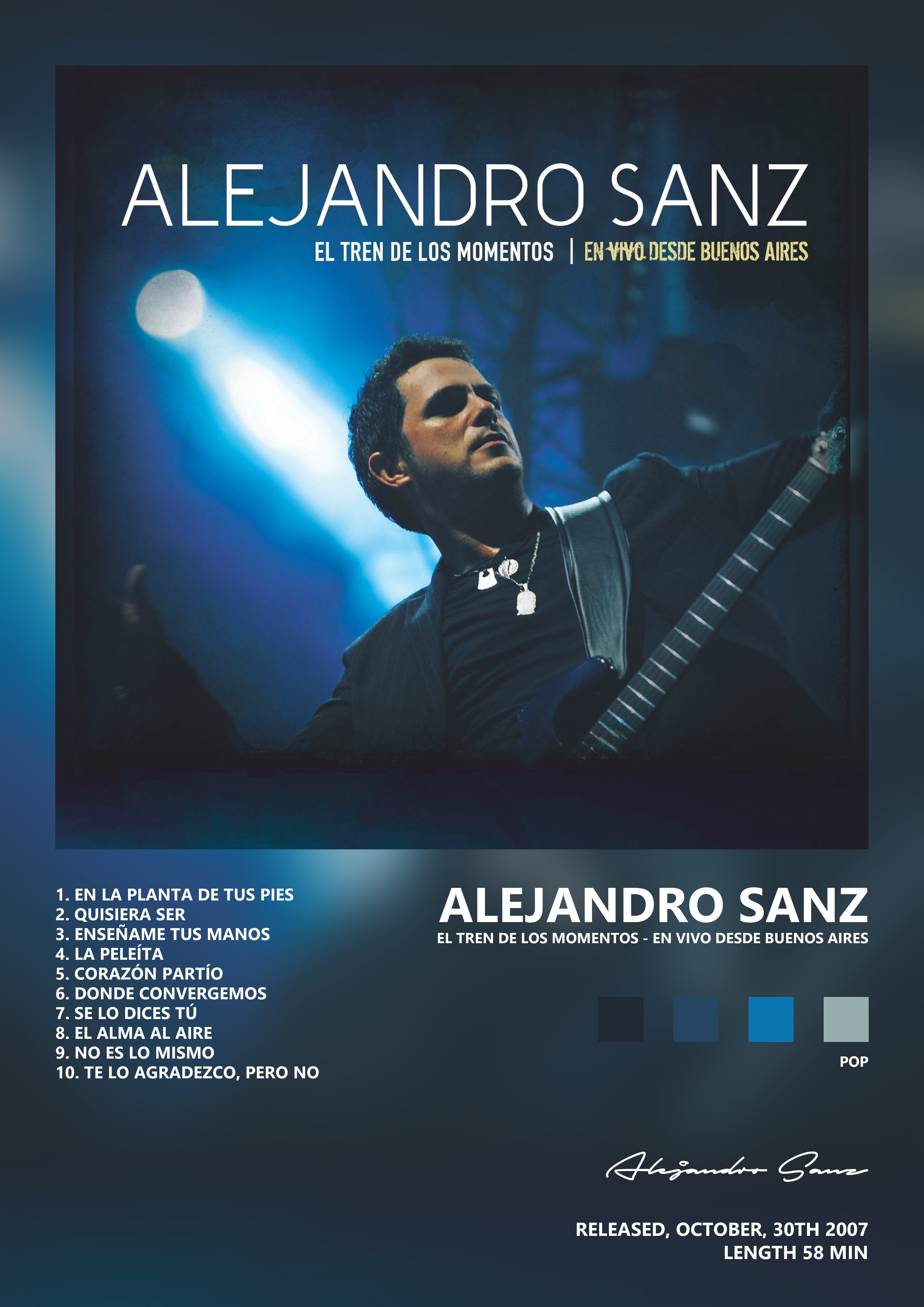 Music poster: Alejandro Sanz - El Tren de los Momentos - En Vivo Desde Buenos Aires