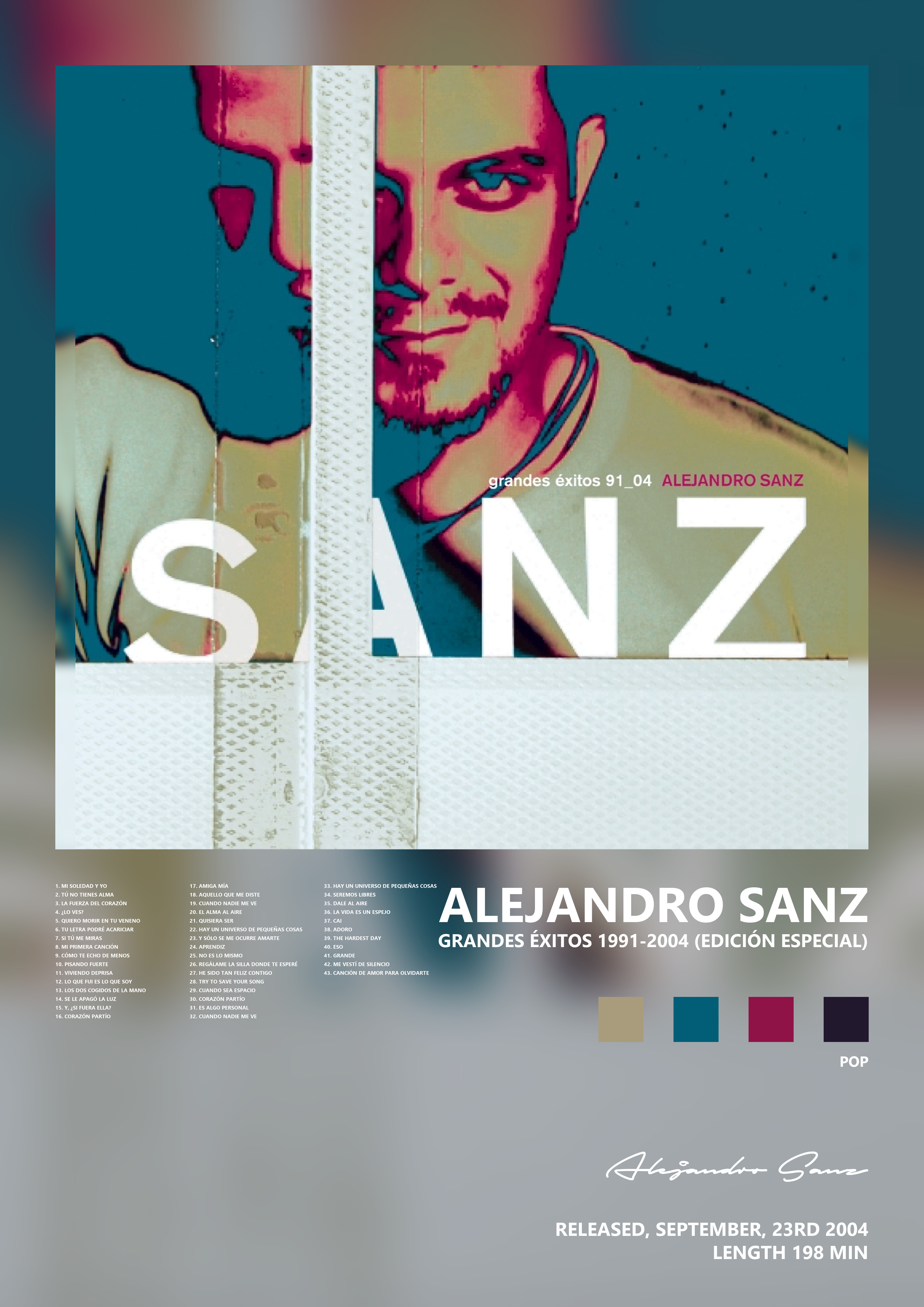 Music poster: Alejandro Sanz - Grandes éxitos 1991-2004 Edición Especial