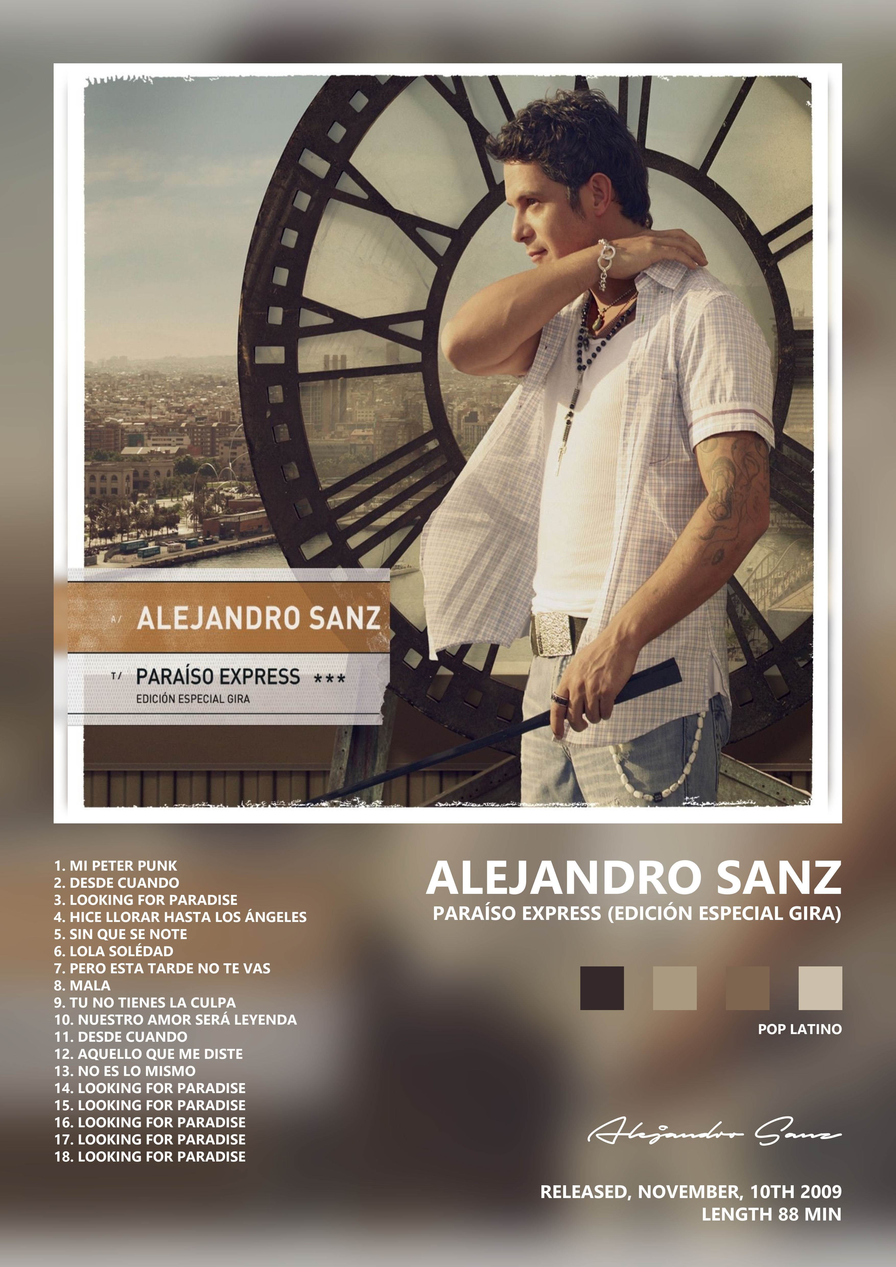 Music poster: Alejandro Sanz - Paraíso Express Edición Especial Gira