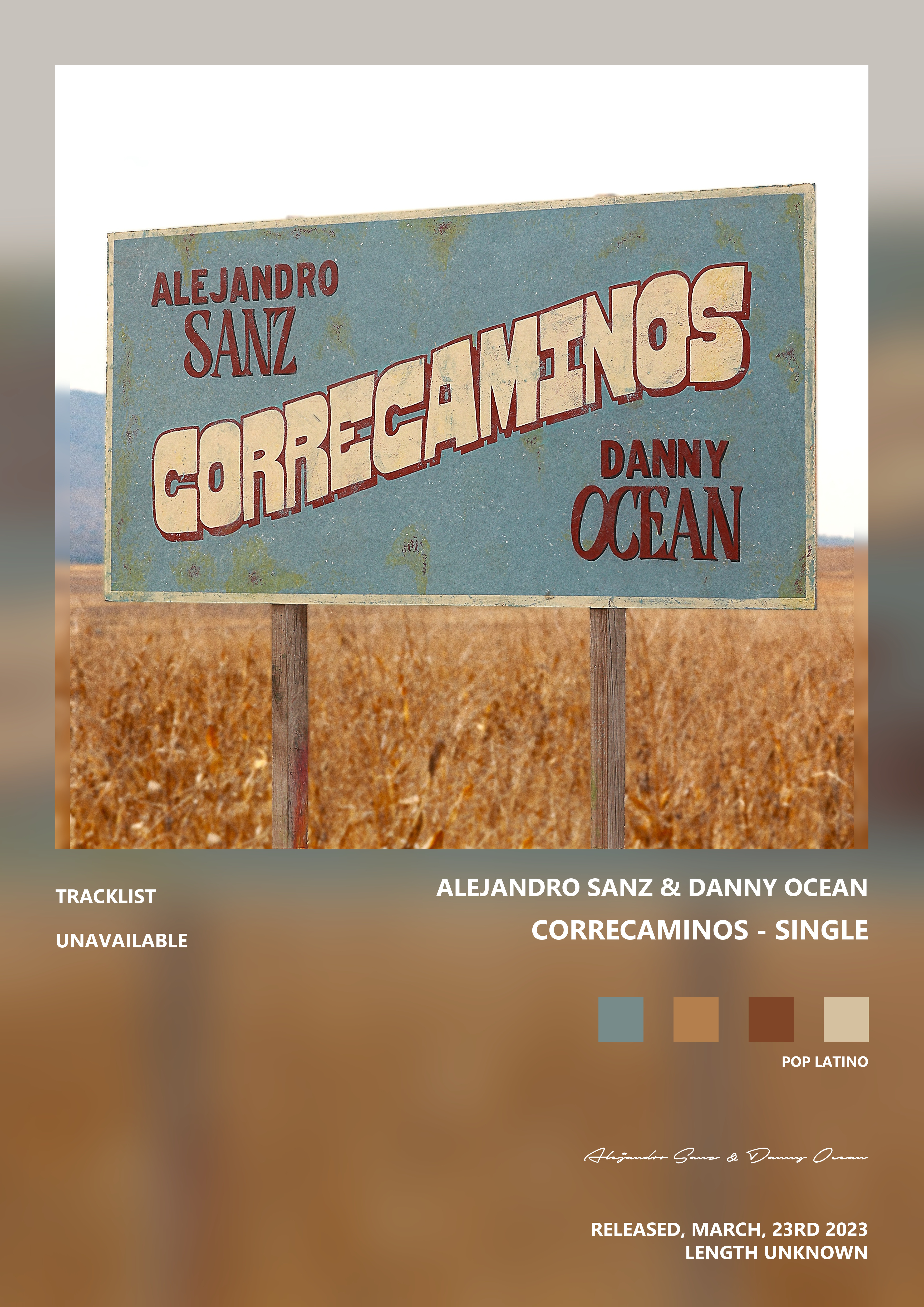 Music poster: Alejandro Sanz Danny Ocean - Correcaminos - Single