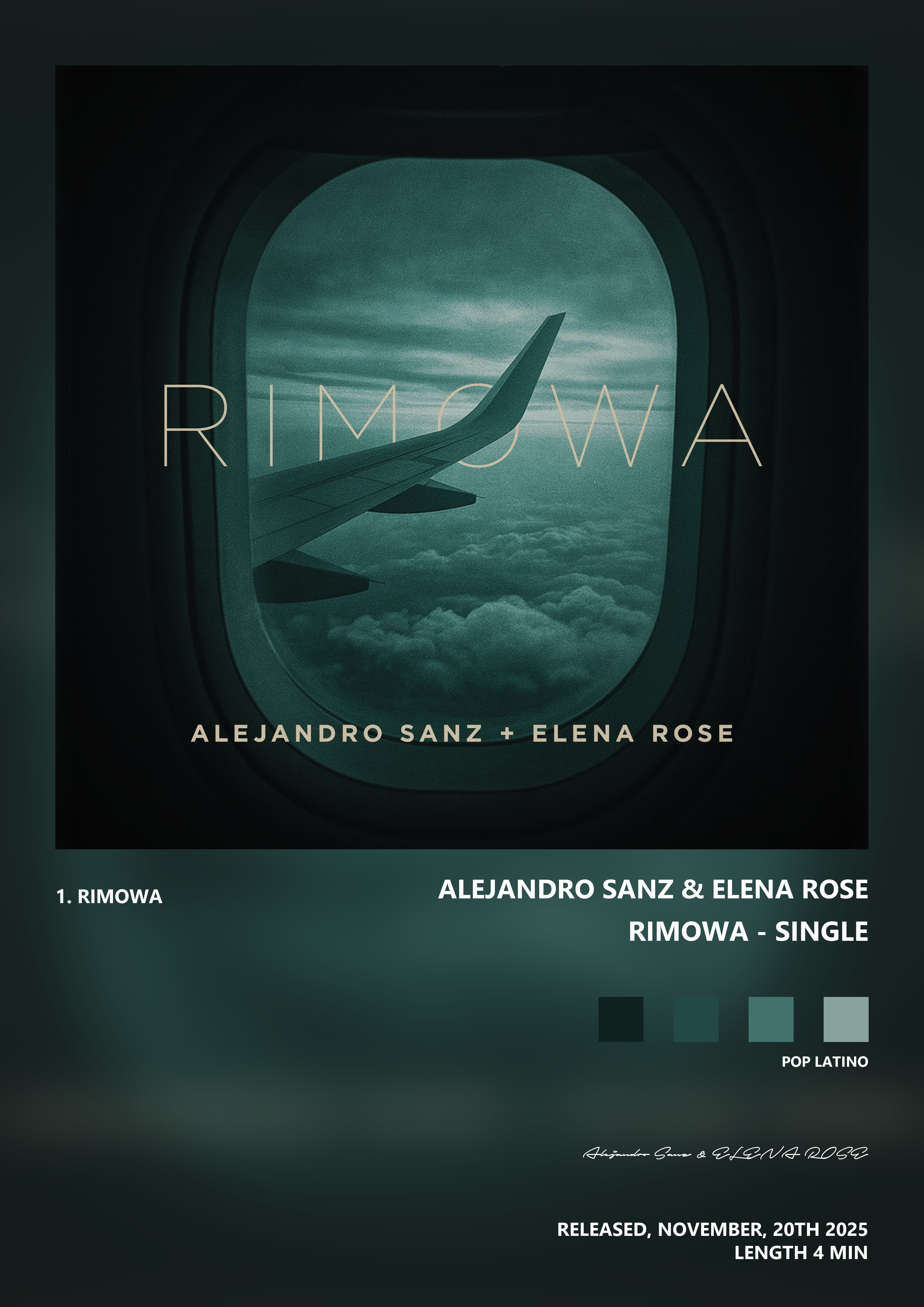 Music poster: Alejandro Sanz ELENA ROSE - Rimowa - Single