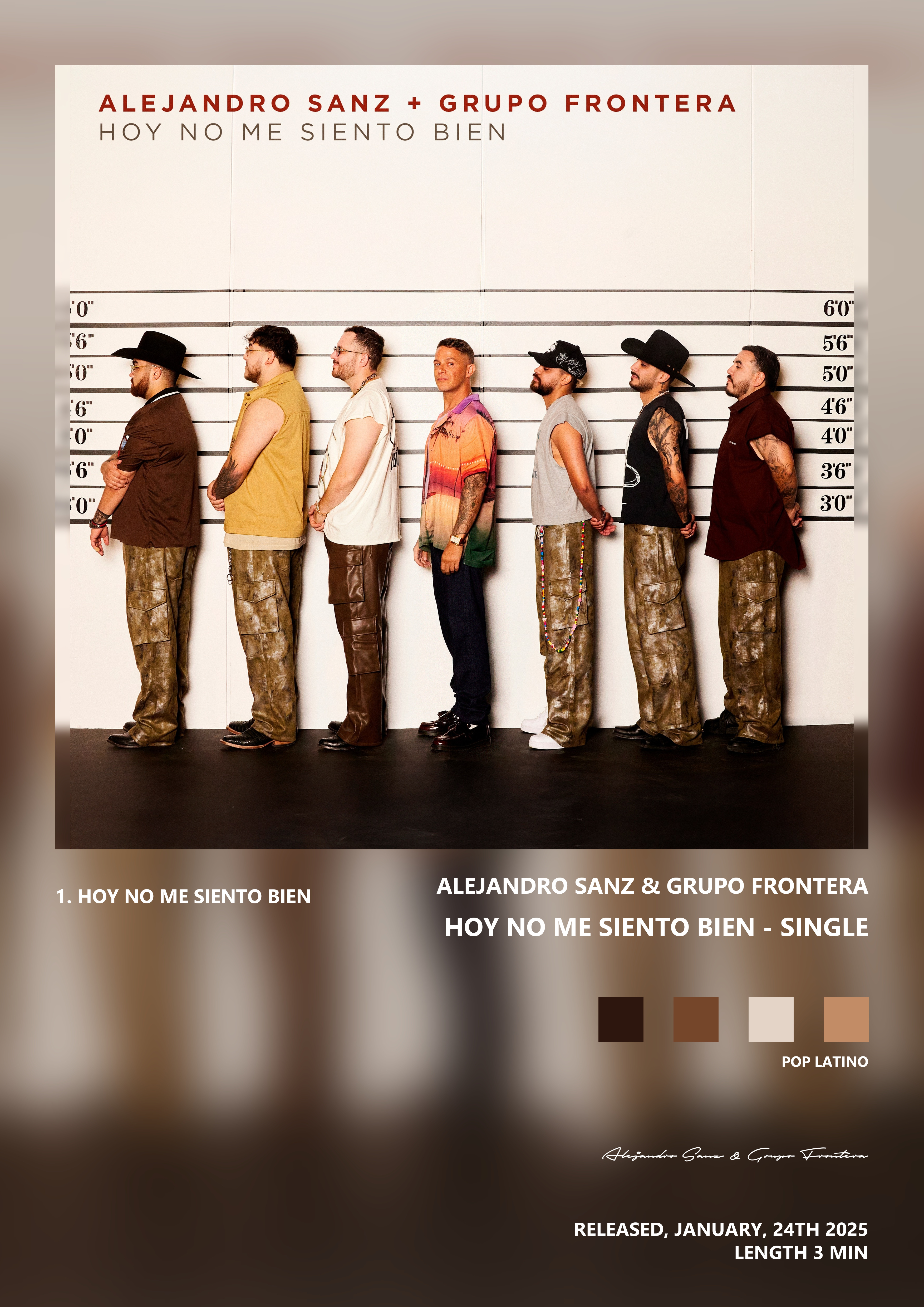 Music poster: Alejandro Sanz Grupo Frontera - Hoy no me siento bien - Single