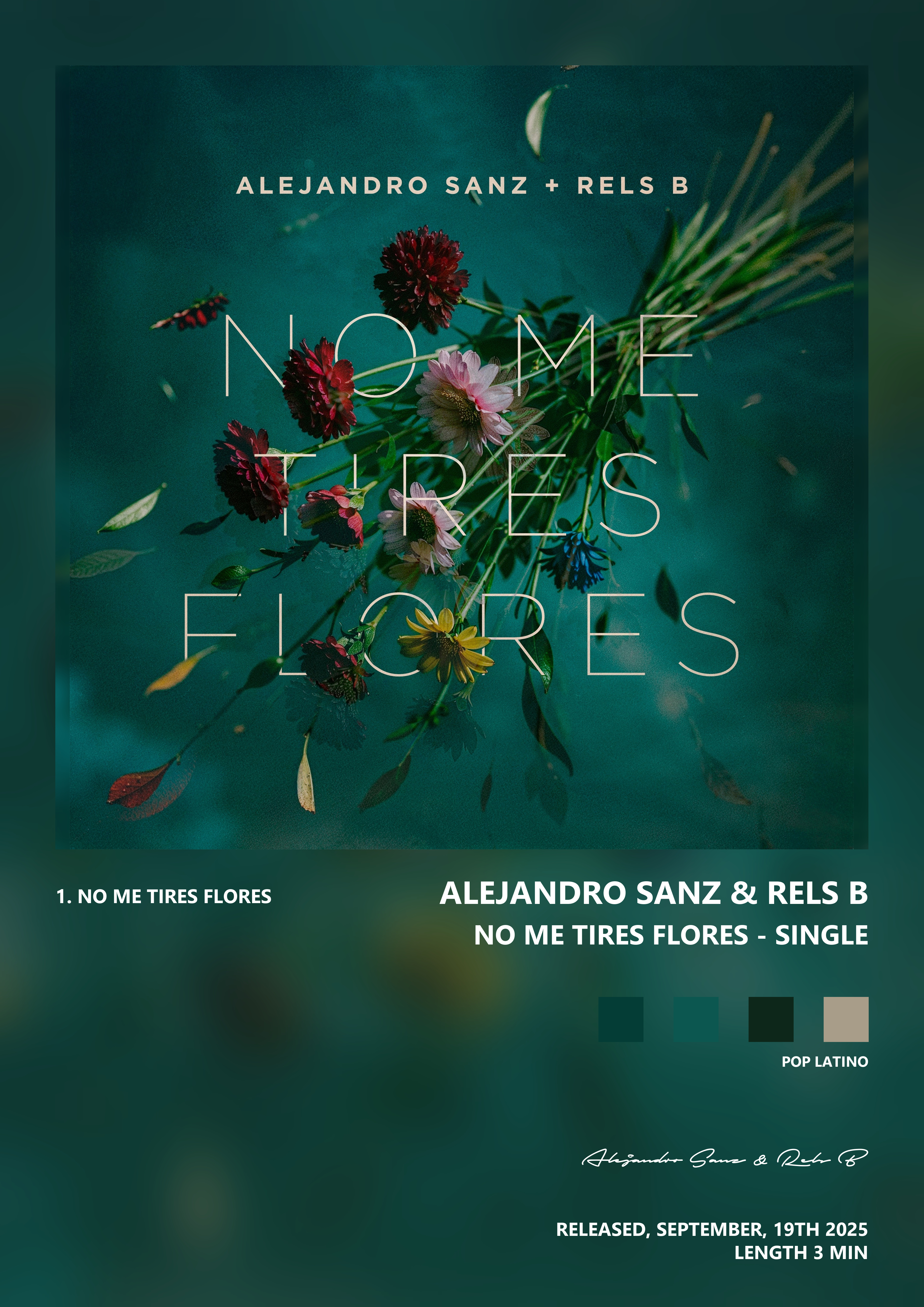 Music poster: Alejandro Sanz Rels B - No me tires flores - Single