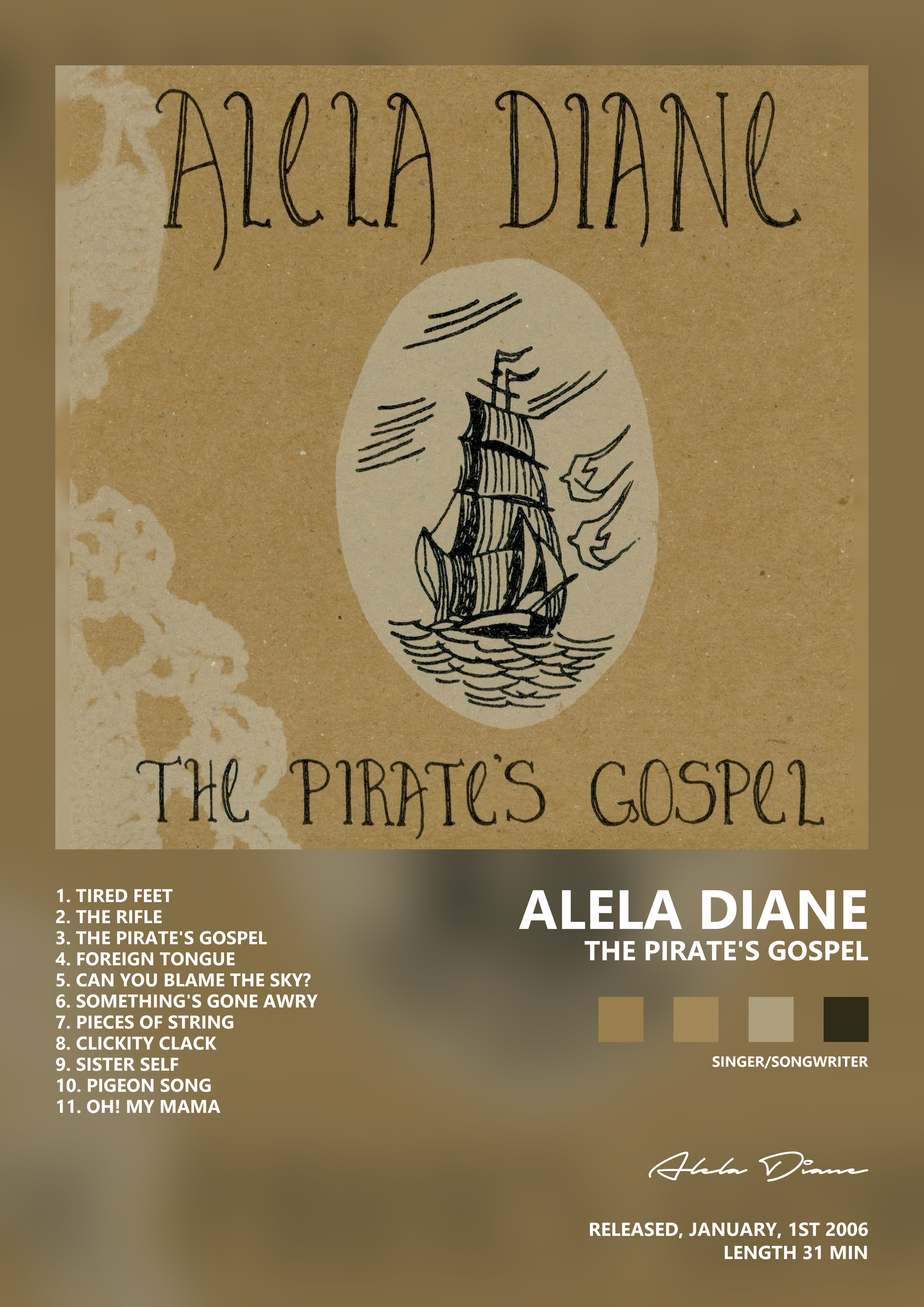 Music poster: Alela Diane - The Pirates Gospel