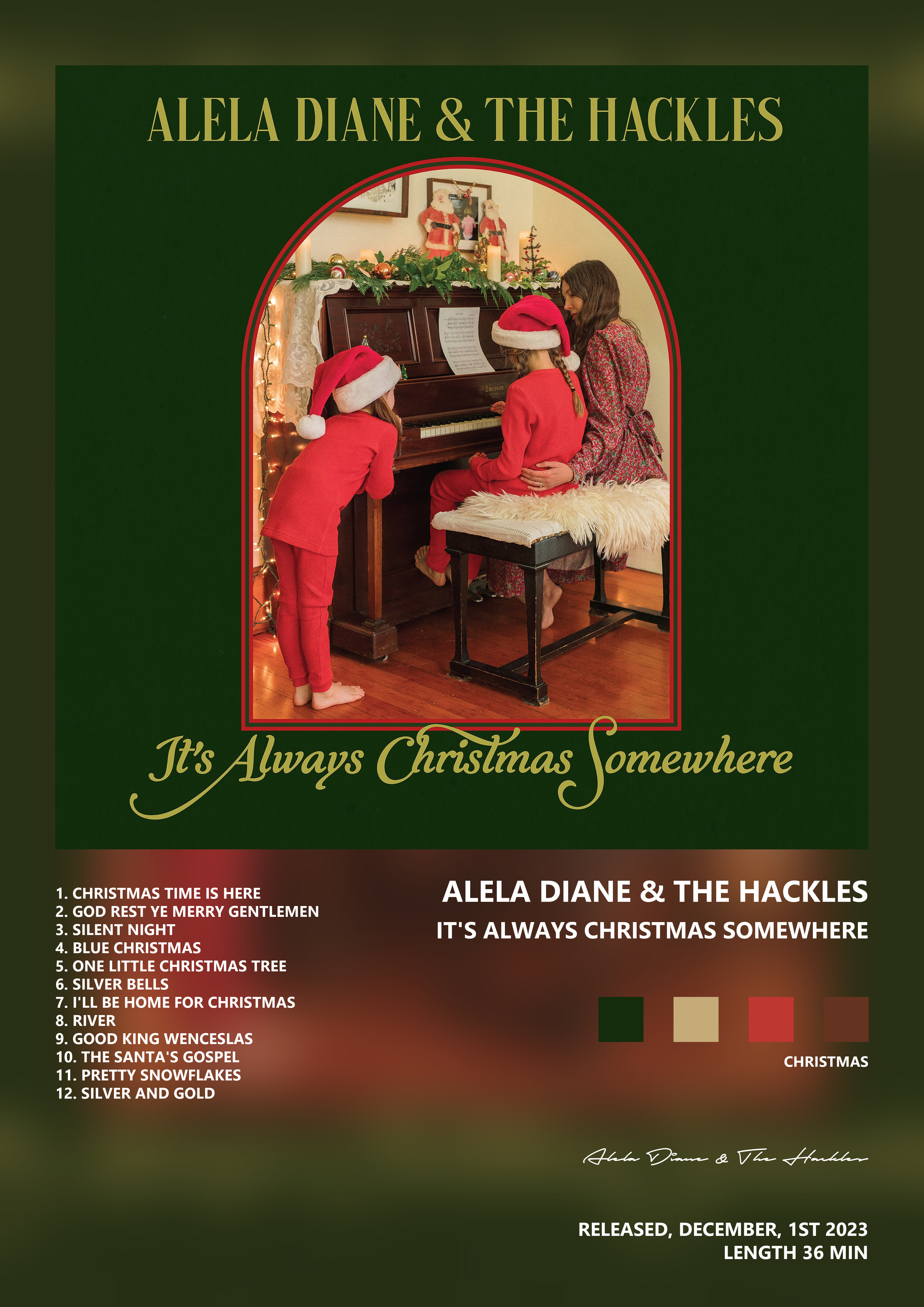 Music poster: Alela Diane The Hackles - Its Always Christmas Somewhere