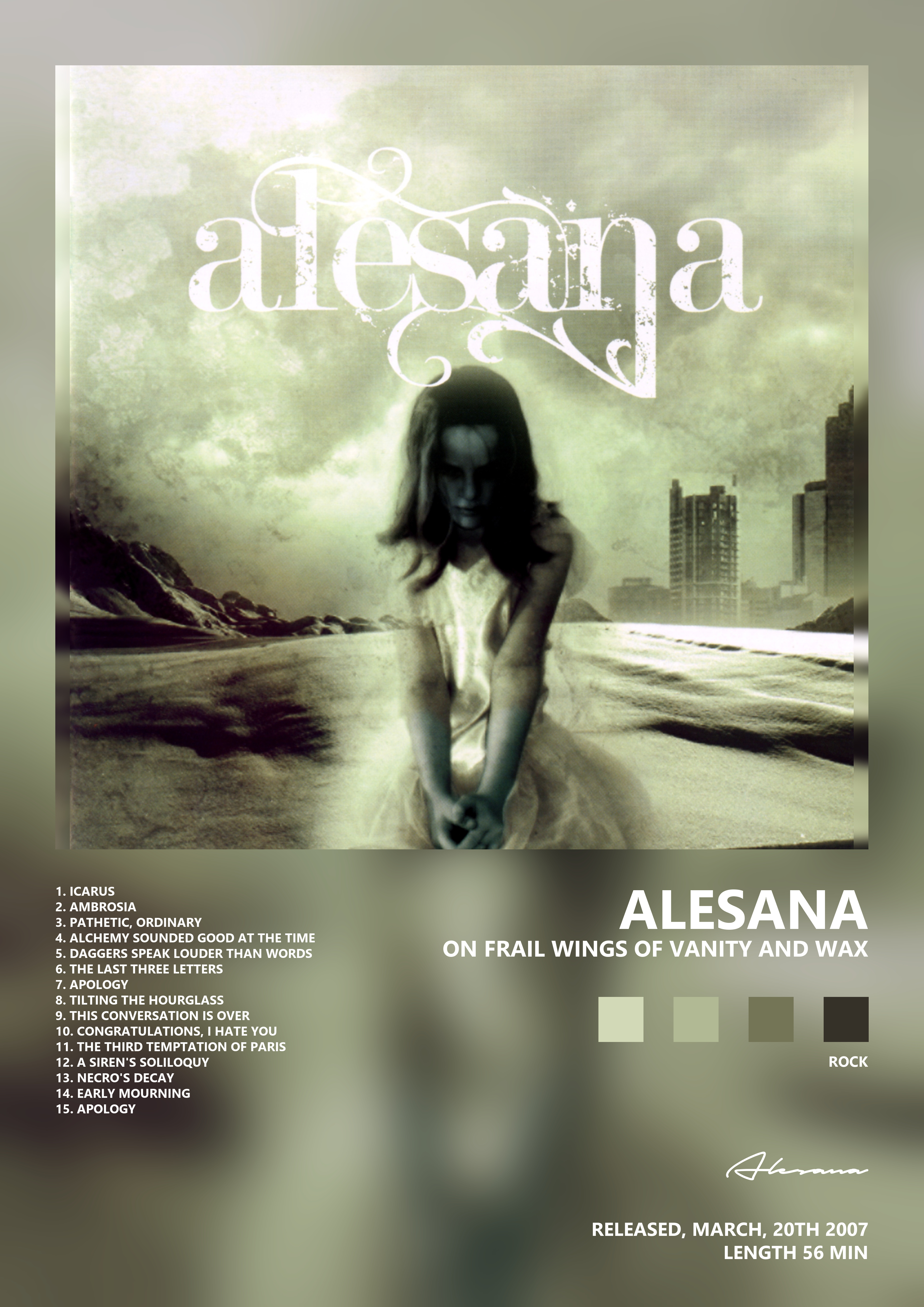 Music poster: Alesana - On Frail Wings of Vanity and Wax
