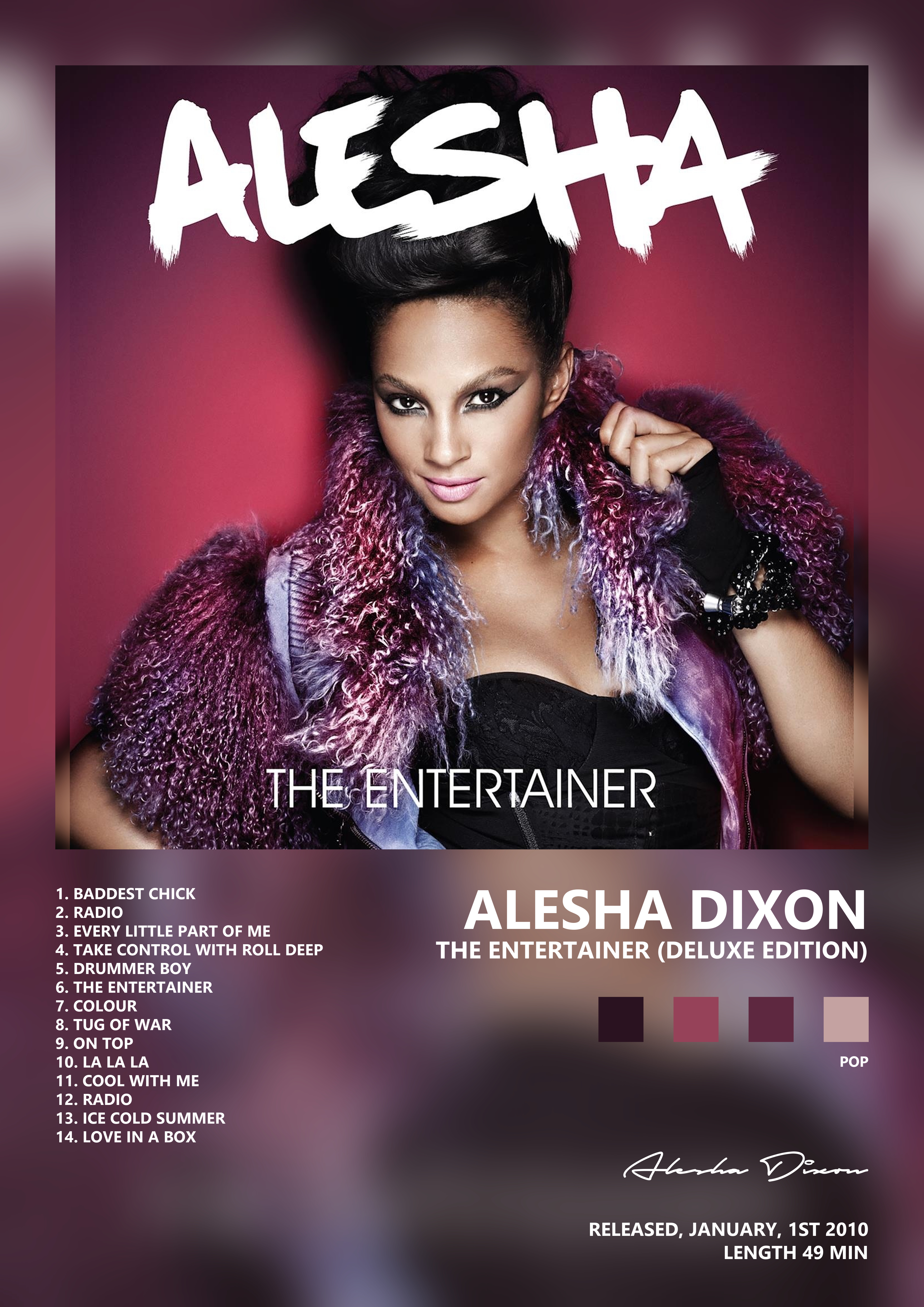 Music poster: Alesha Dixon - The Entertainer Deluxe Edition