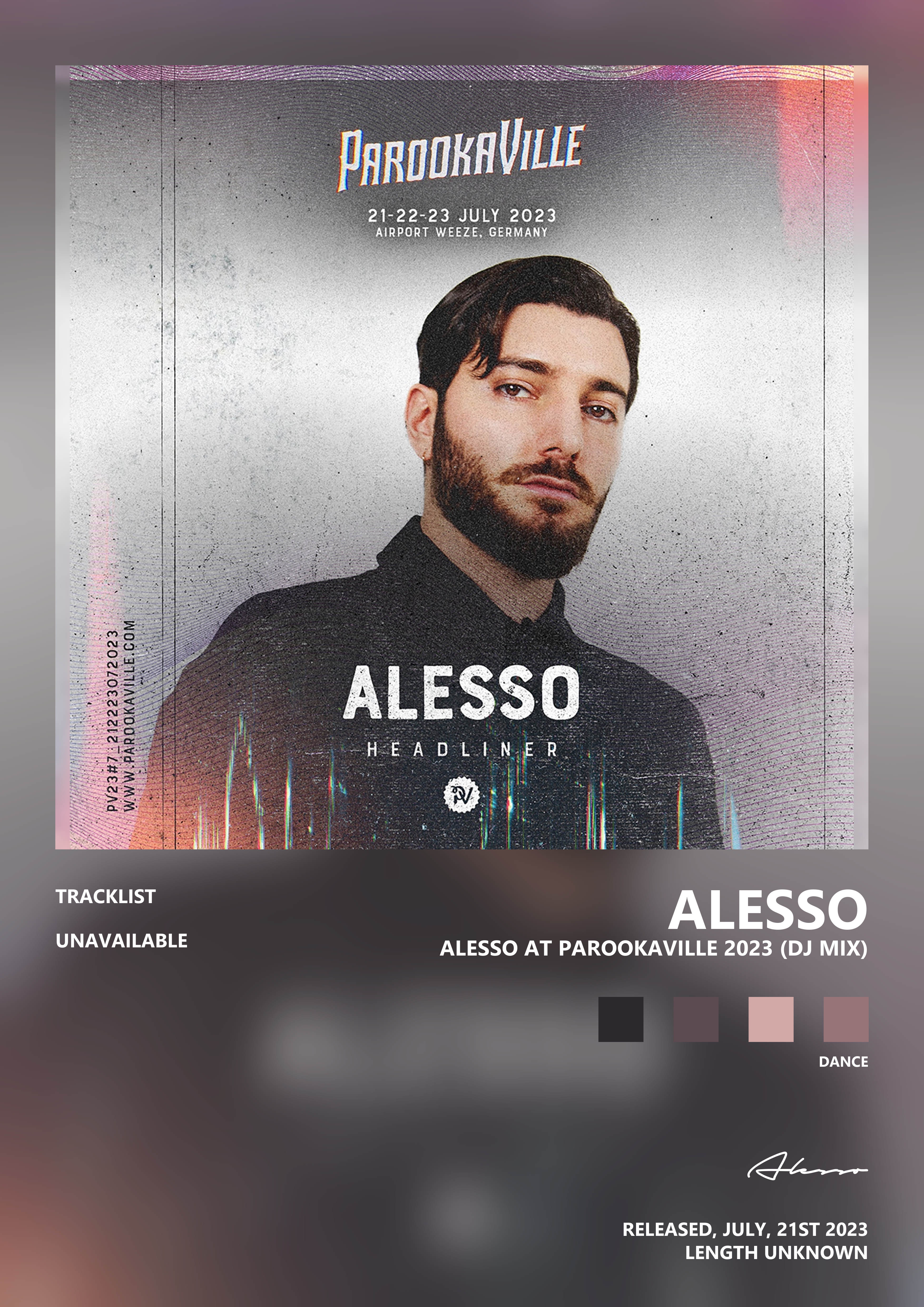 Music poster: Alesso - Alesso at Parookaville 2023 DJ Mix