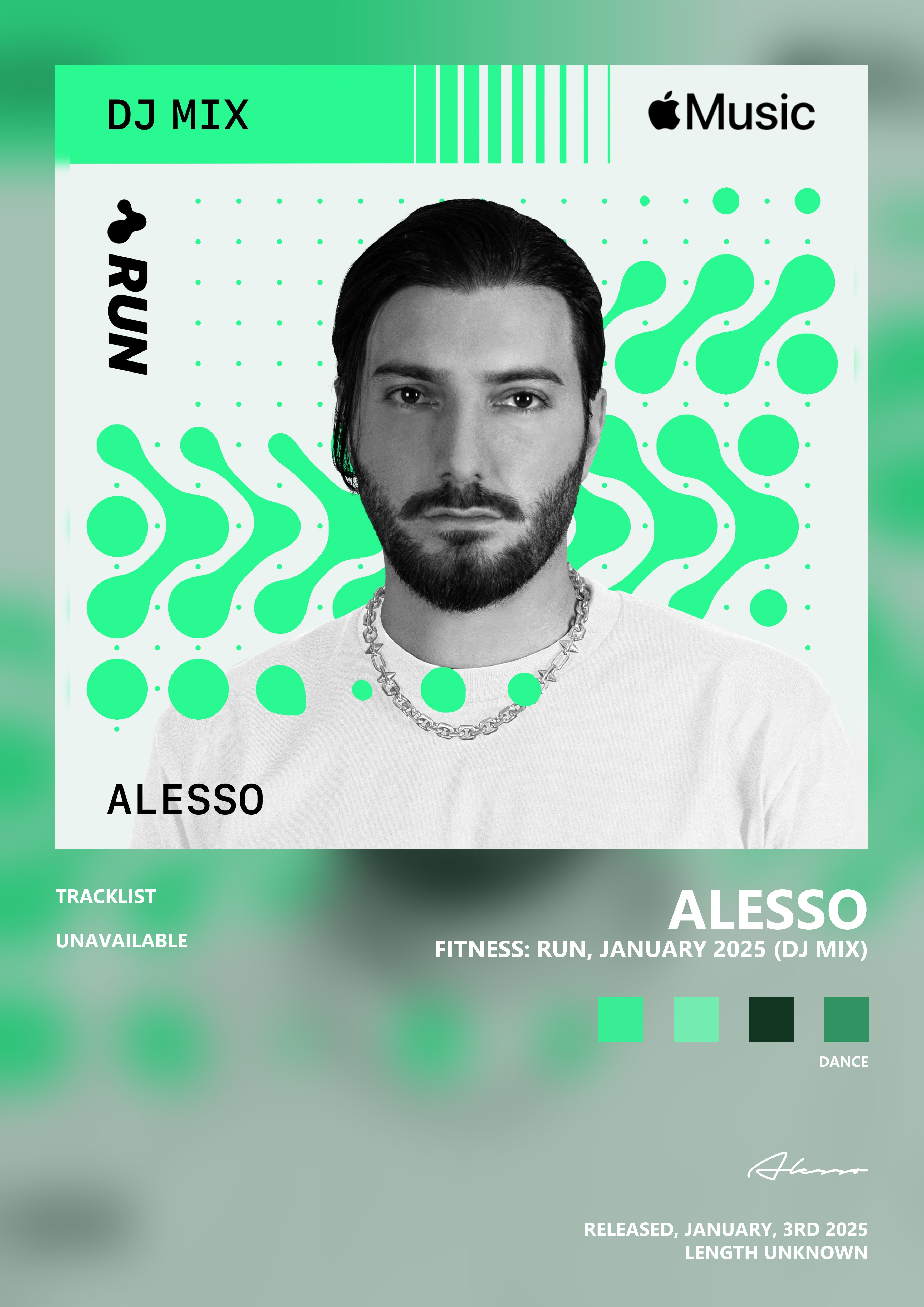 Music poster: Alesso - Fitness Run January 2025 DJ Mix