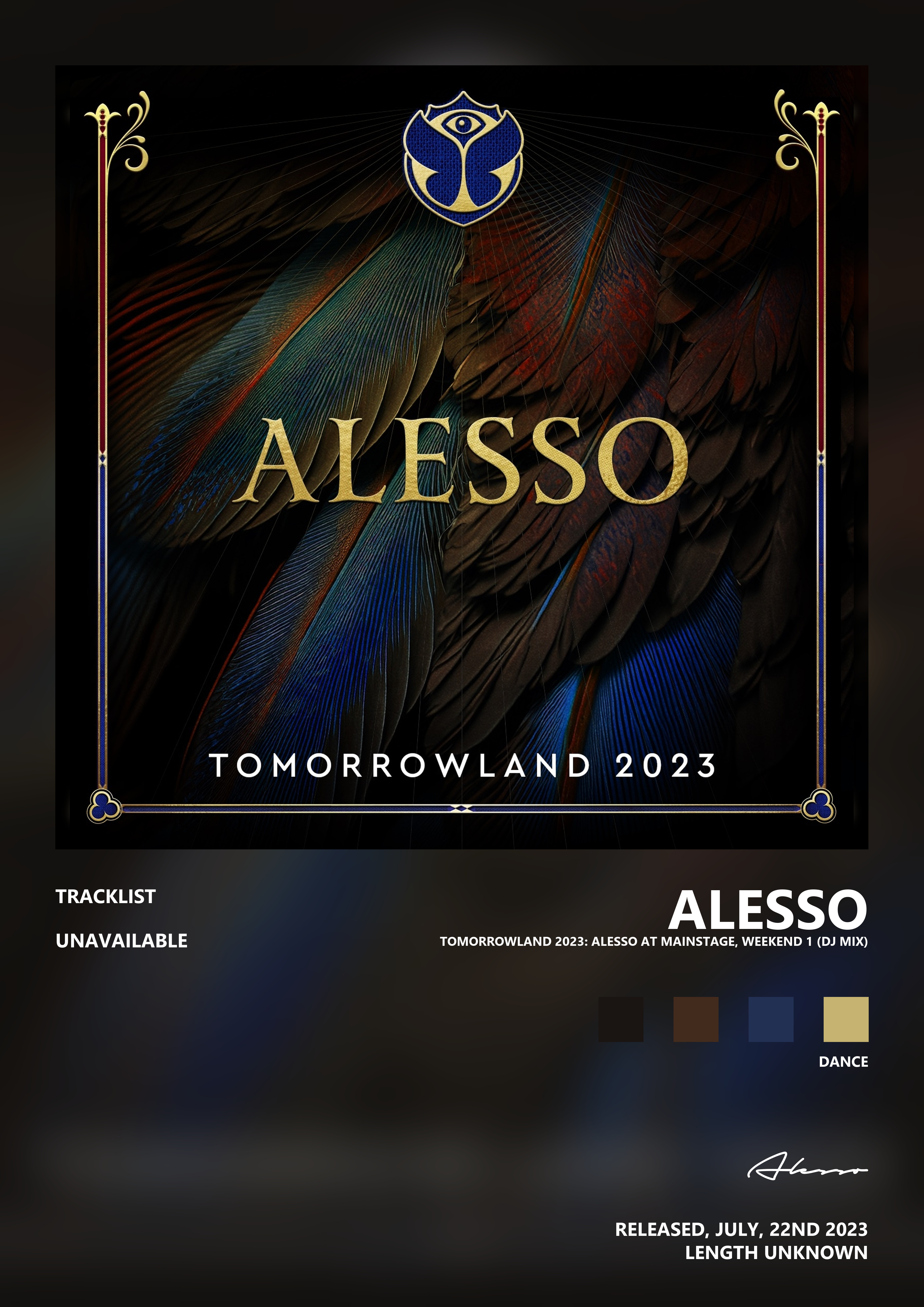 Music poster: Alesso - Tomorrowland 2023 Alesso at Mainstage Weekend 1 DJ Mix