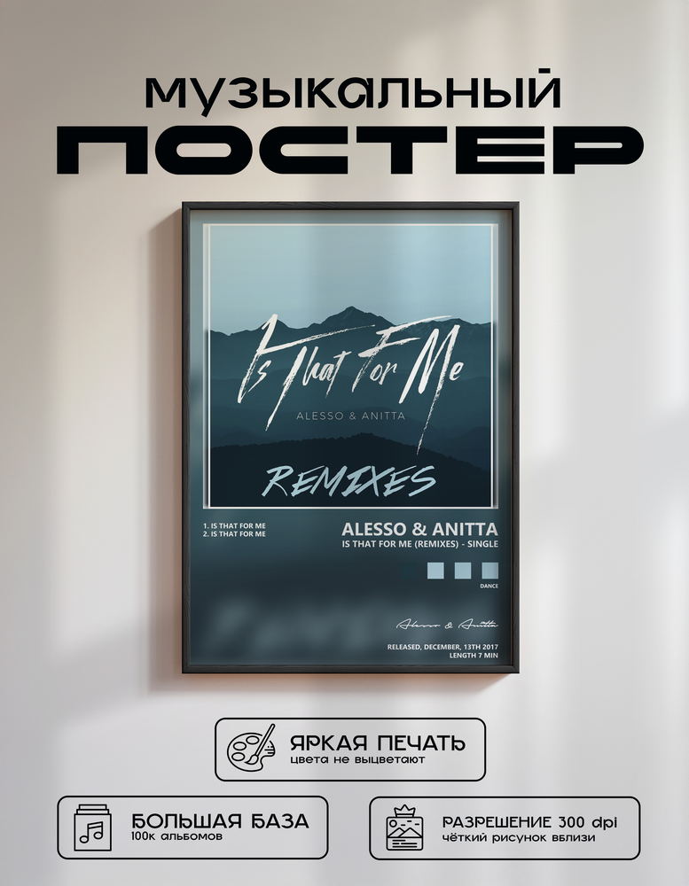 Music poster: Alesso Anitta - Is That for Me Remixes - Single