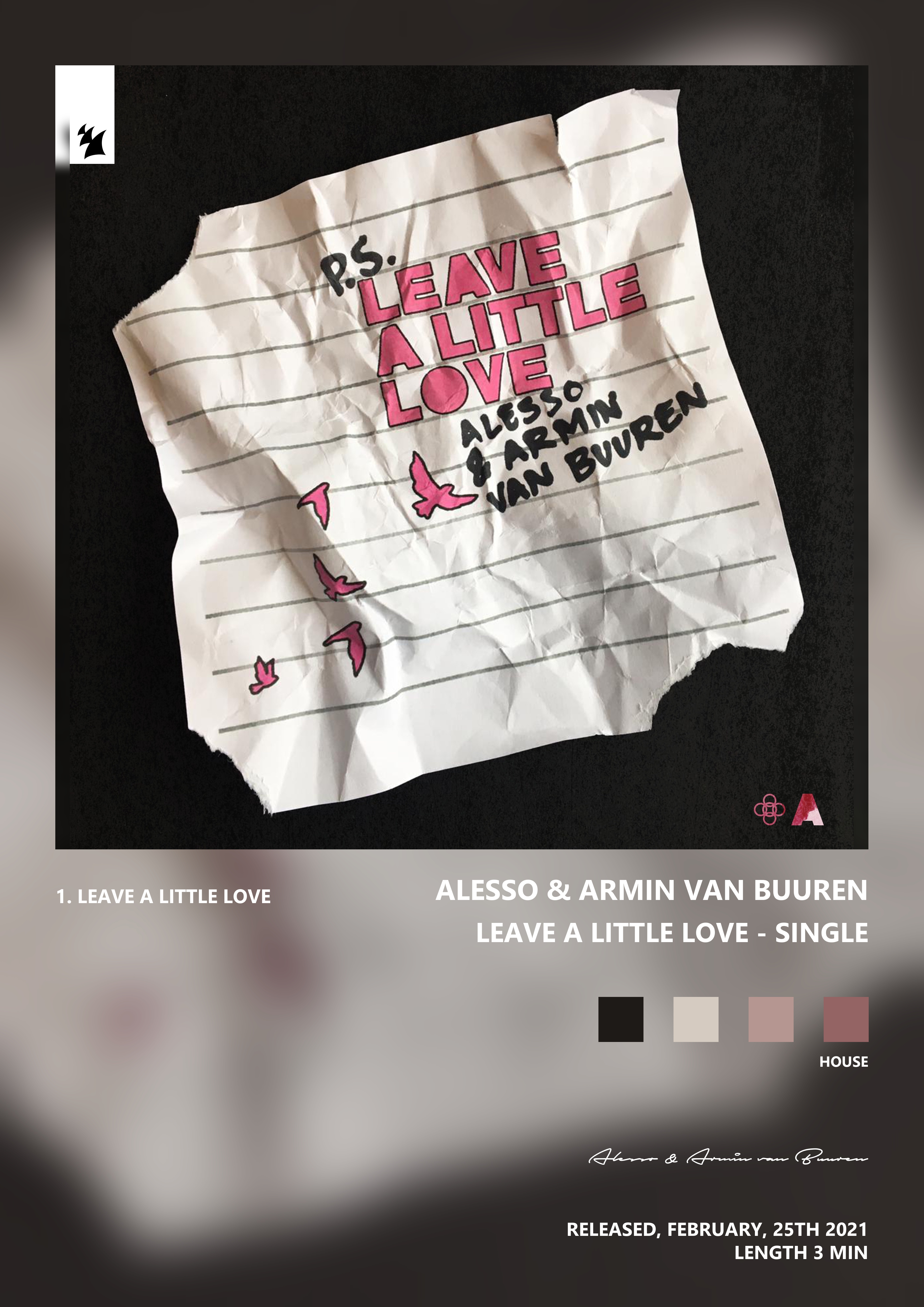 Music poster: Alesso Armin van Buuren - Leave a Little Love - Single