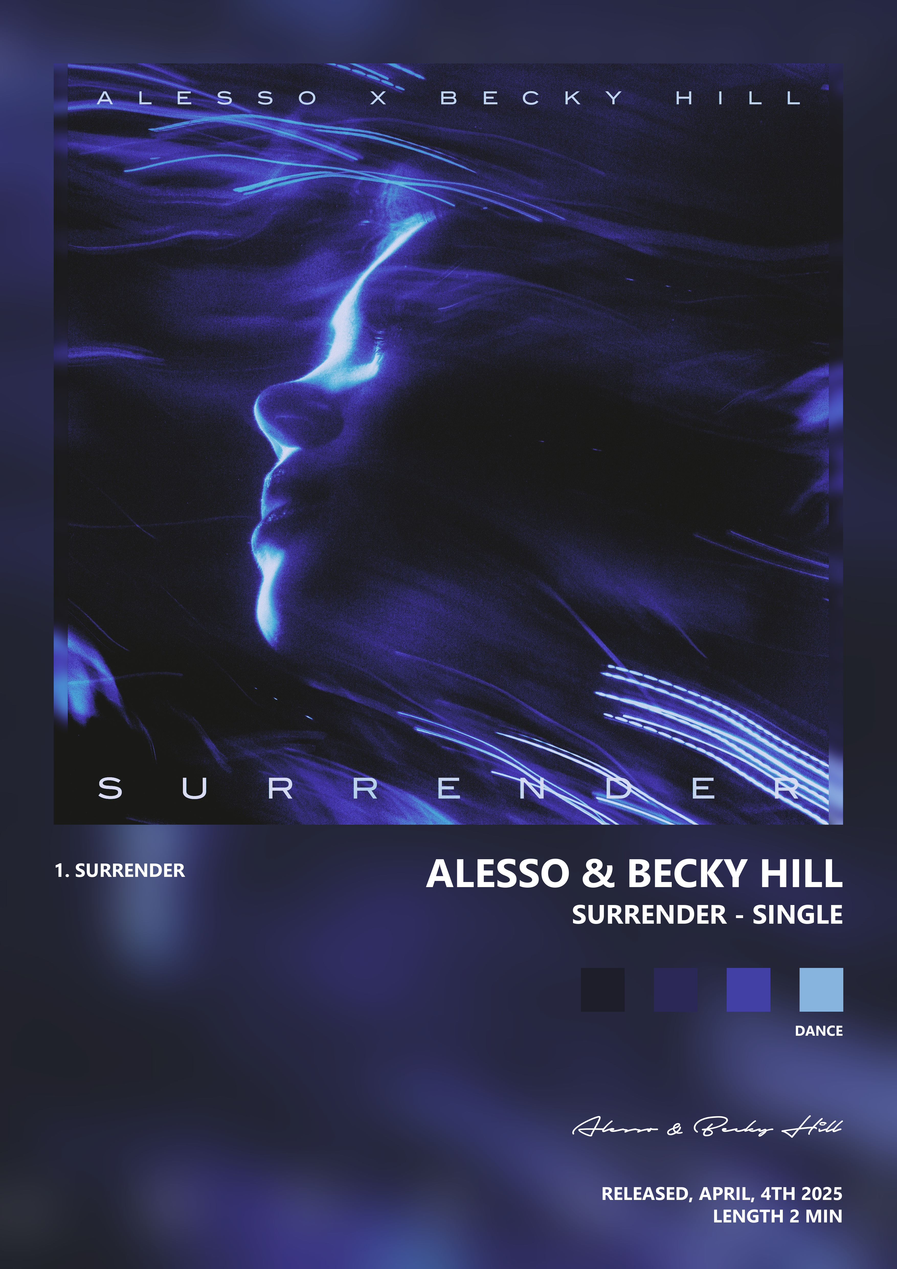 Music poster: Alesso Becky Hill - Surrender - Single