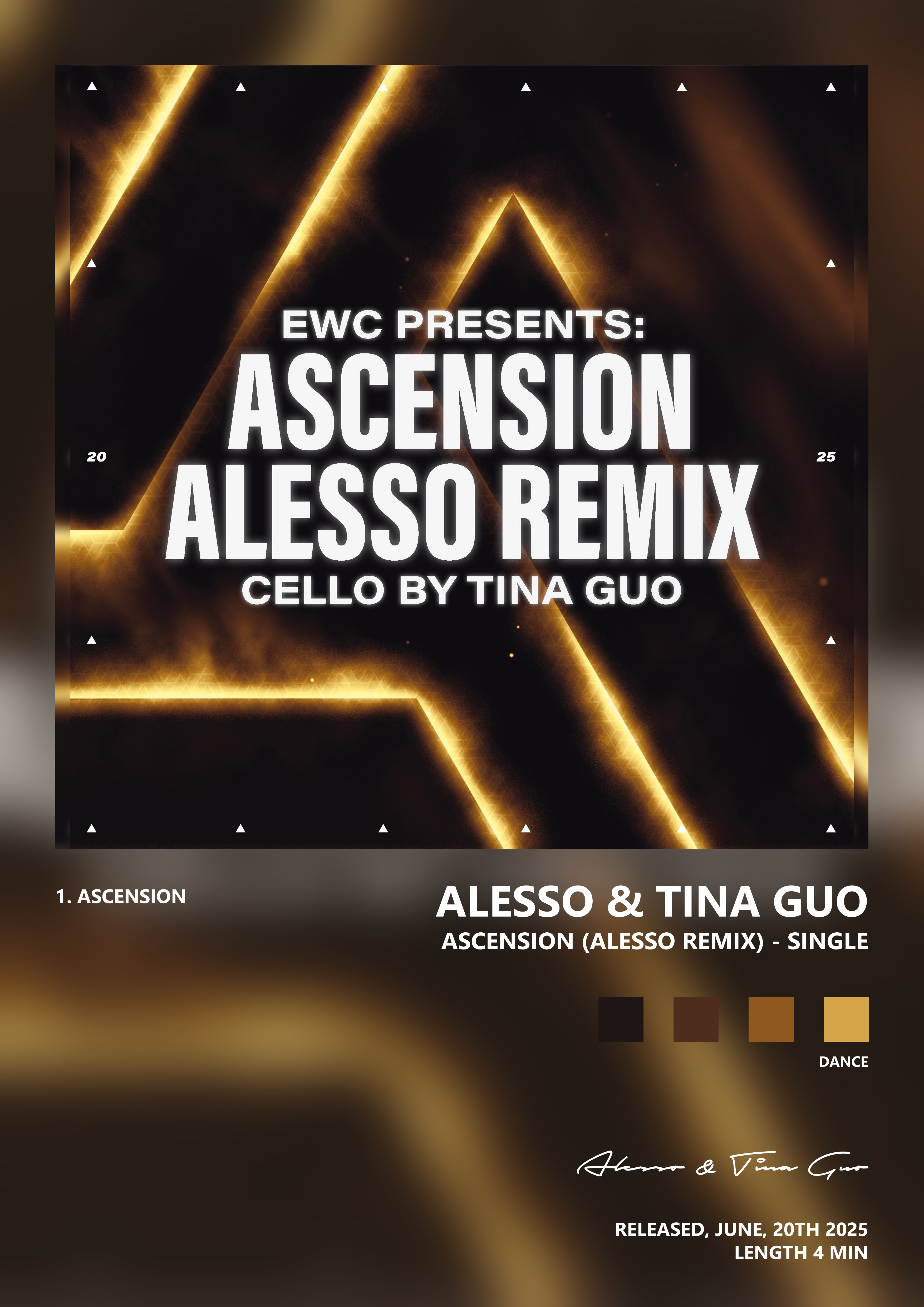 Music poster: Alesso Tina Guo - Ascension Alesso Remix - Single