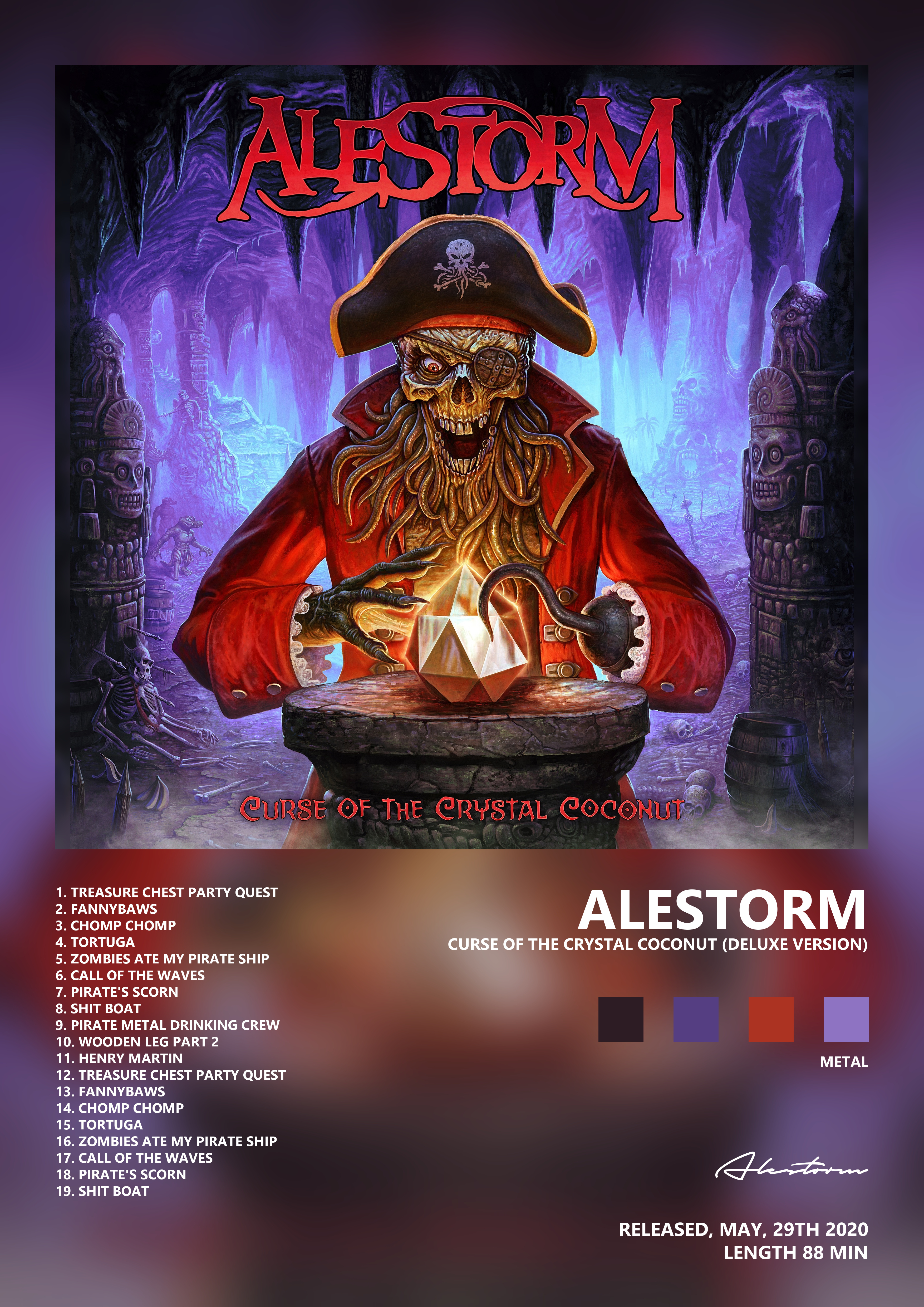 Music poster: Alestorm - Curse of the Crystal Coconut Deluxe Version