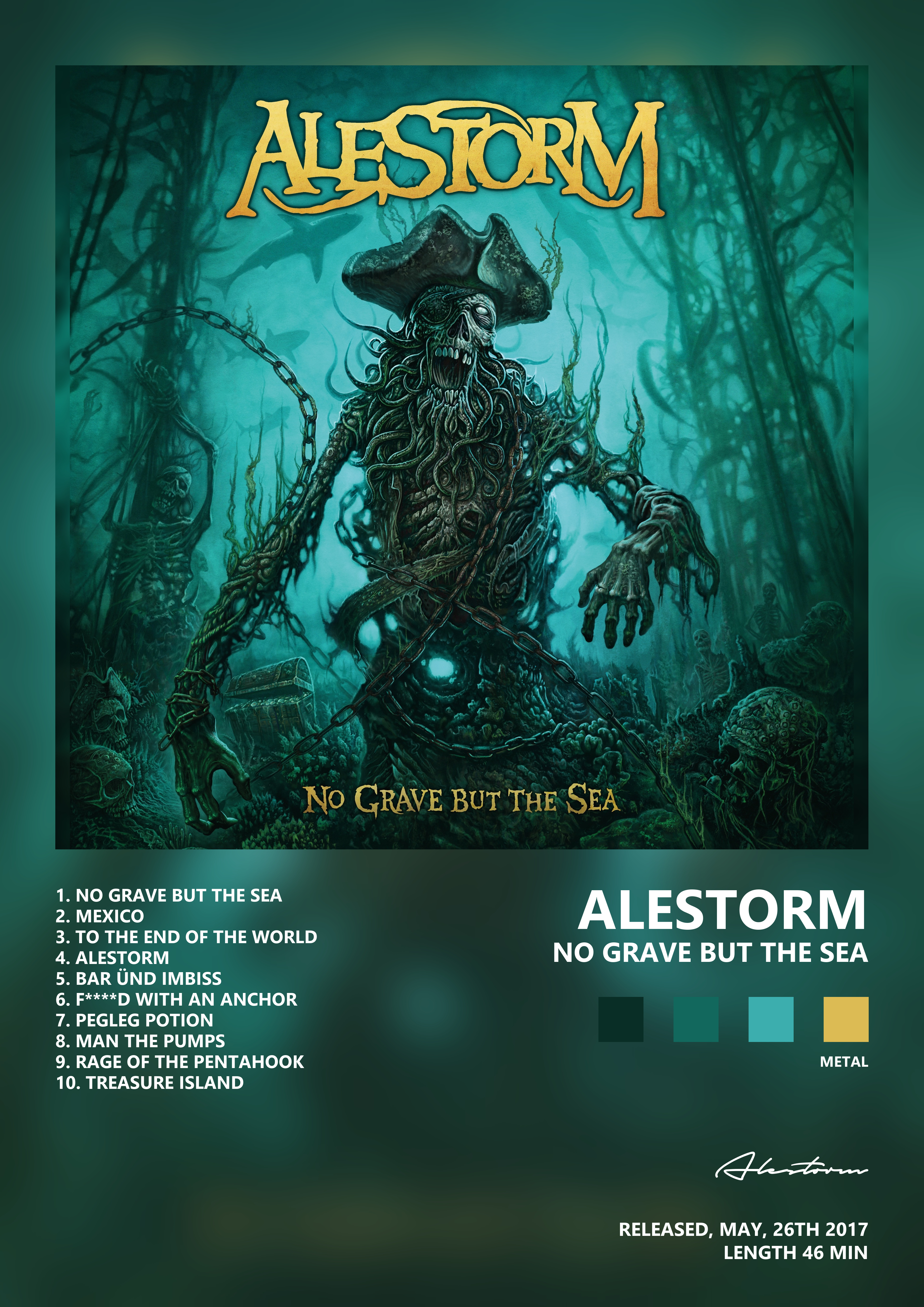 Music poster: Alestorm - No Grave but the Sea