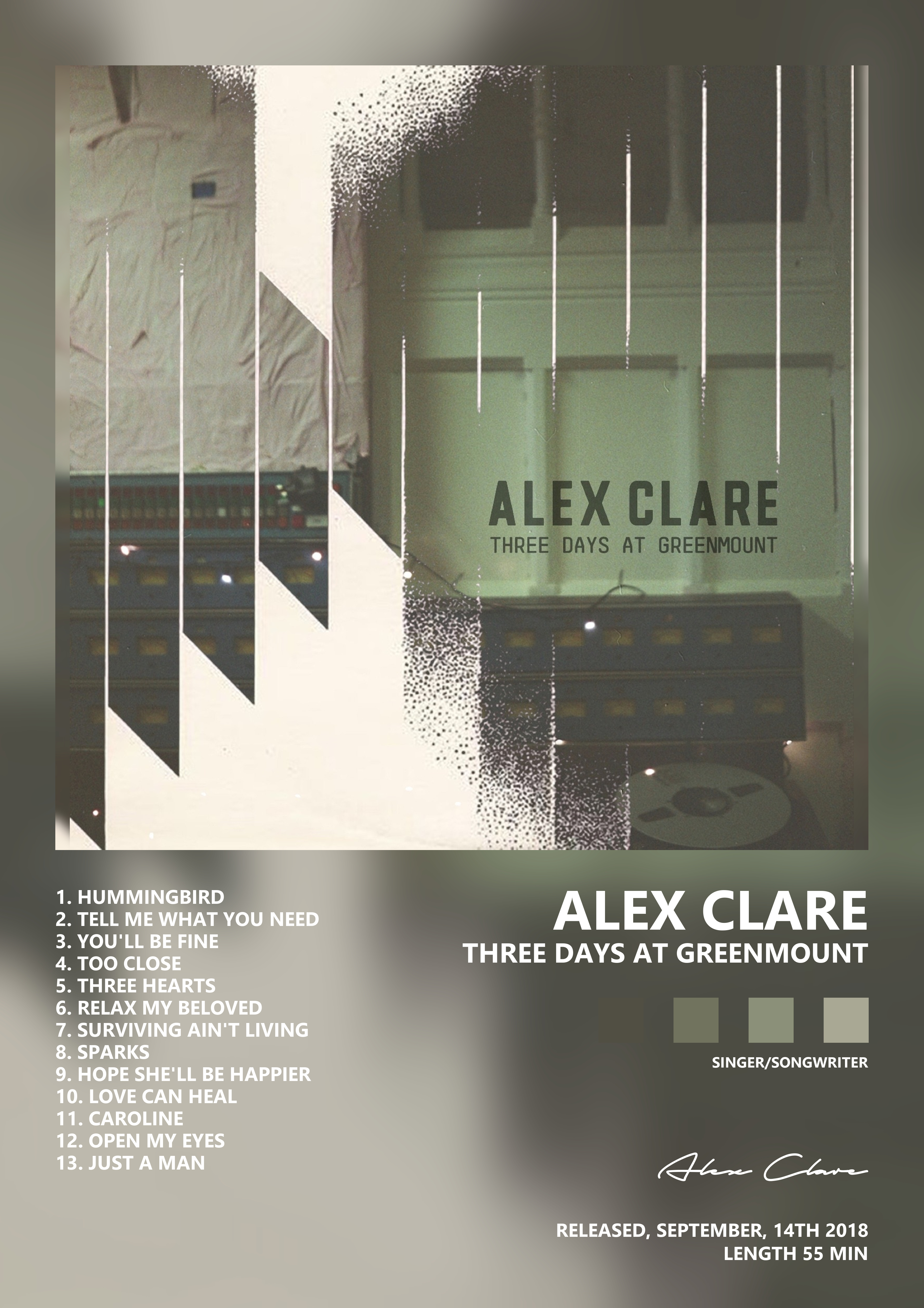 Music poster: Alex Clare - Three Days at Greenmount