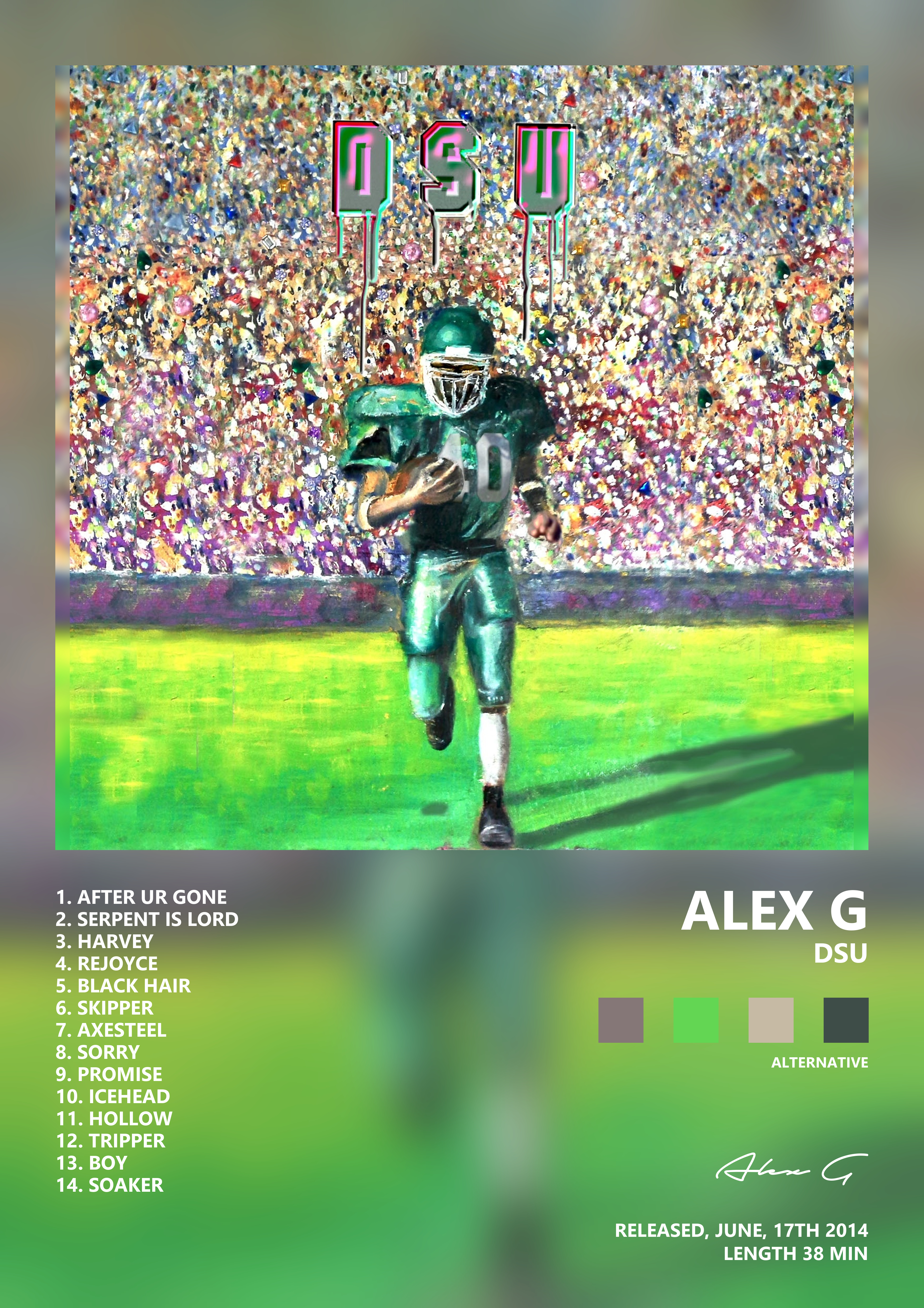 Music poster: Alex G - Dsu