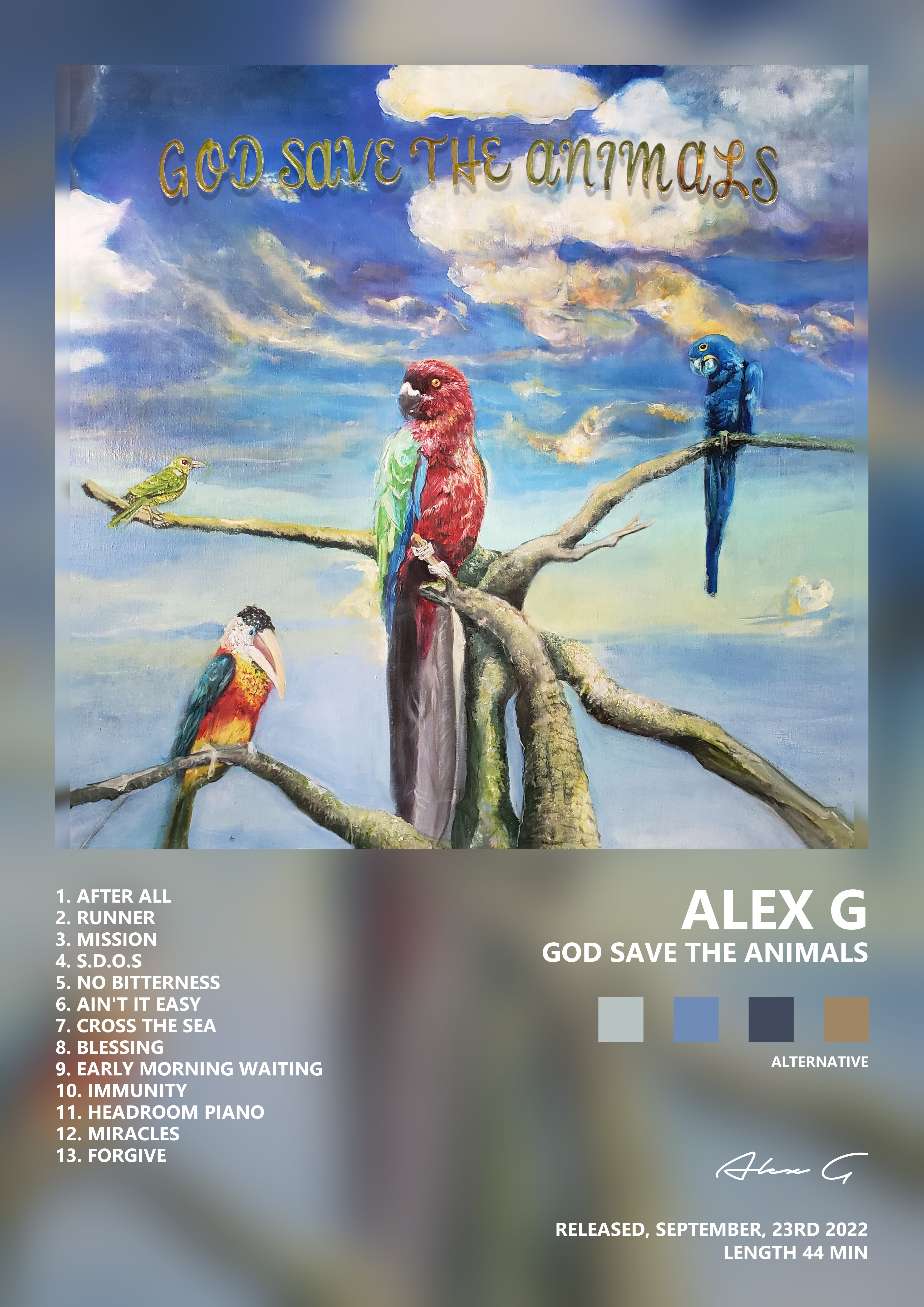 Music poster: Alex G - God Save the Animals